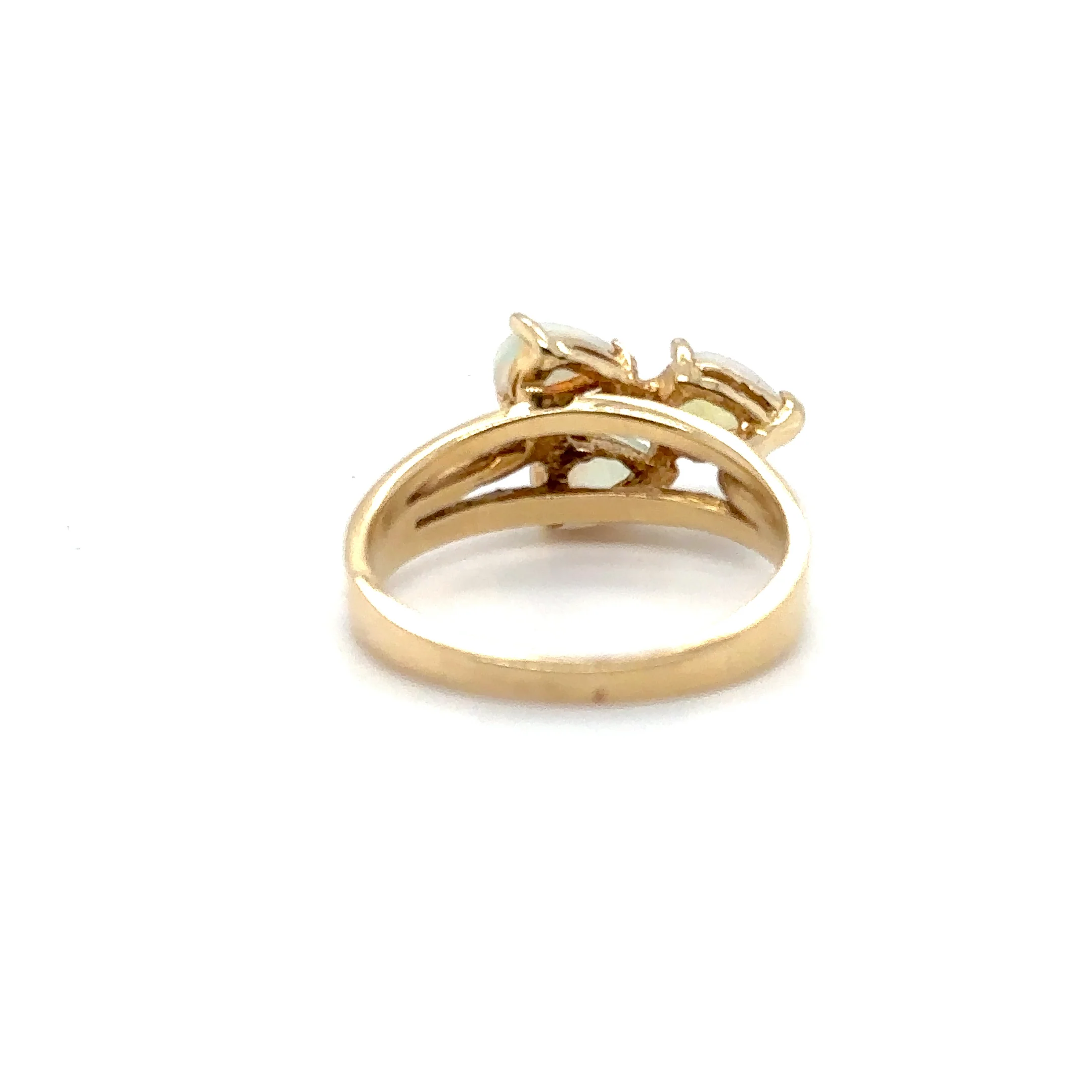 Natural Ethiopian Opal Ring 14K Solid Gold .90tcw Multistone October Birthstone Ring - Image 11