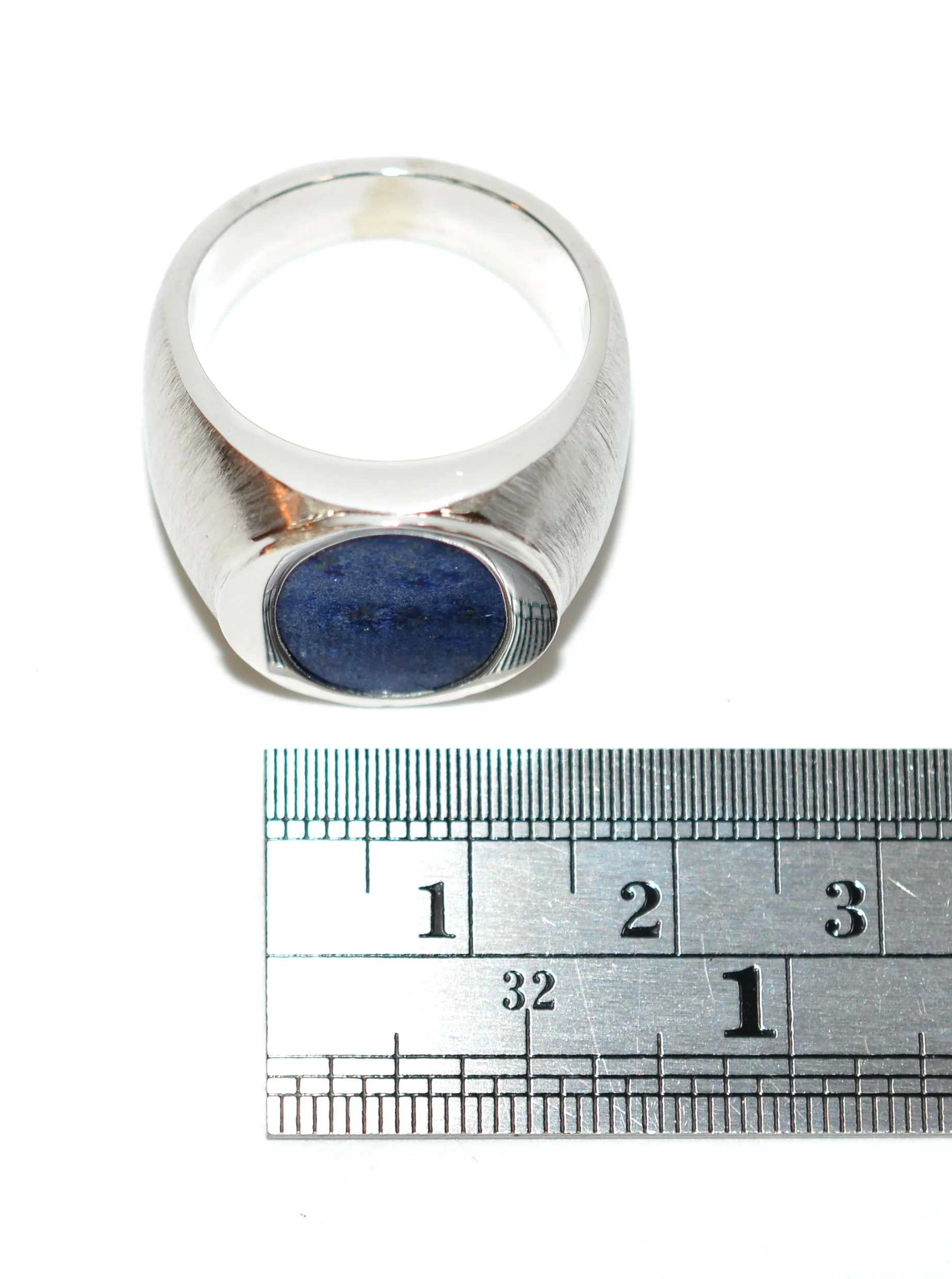 Natural Lapis Lazuli Ring 14K Solid White Gold Ring Men's Ring Statement Ring Cocktail Ring Gemstone Ring Blue Ring Vintage Ring Estate Ring - Image 13