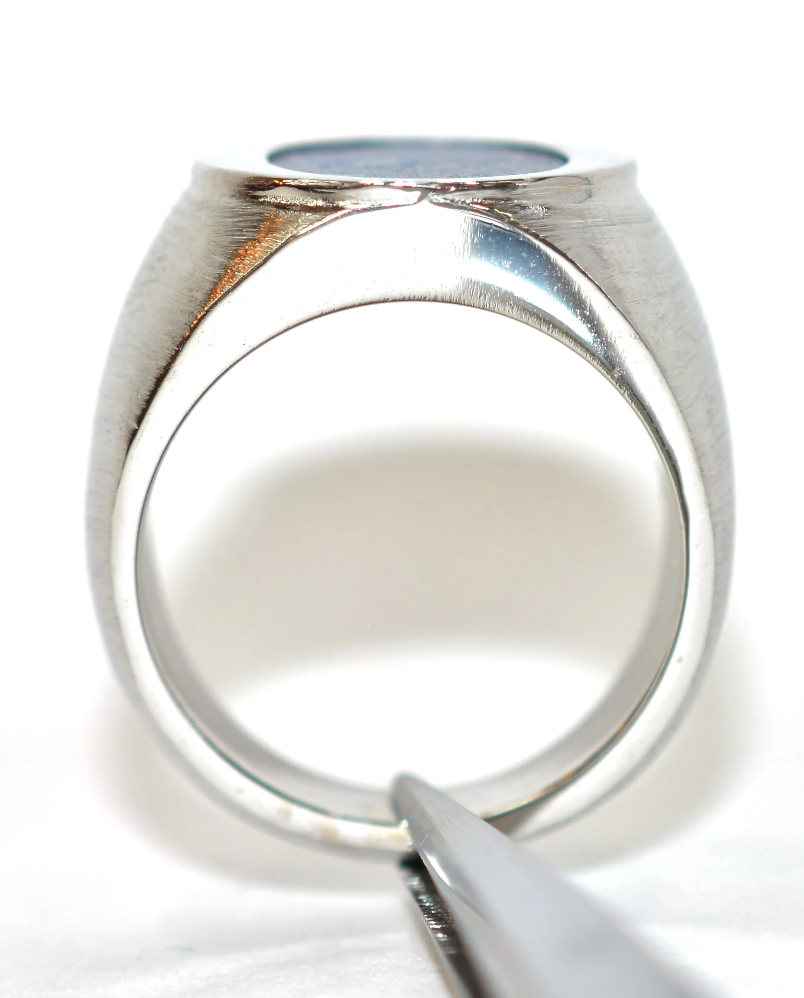Natural Lapis Lazuli Ring 14K Solid White Gold Ring Men's Ring Statement Ring Cocktail Ring Gemstone Ring Blue Ring Vintage Ring Estate Ring - Image 3