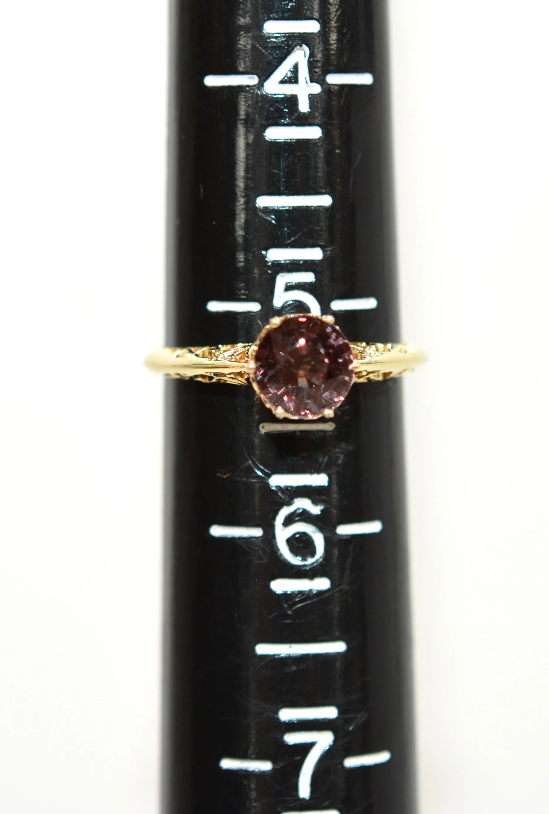 Natural Malaia Malaya Garnet Ring 14K Solid Gold 1.32ct Solitaire Ring Engagement Ring Gemstone Ring Womens Ring Estate Jewelry Vintage Fine - Image 9
