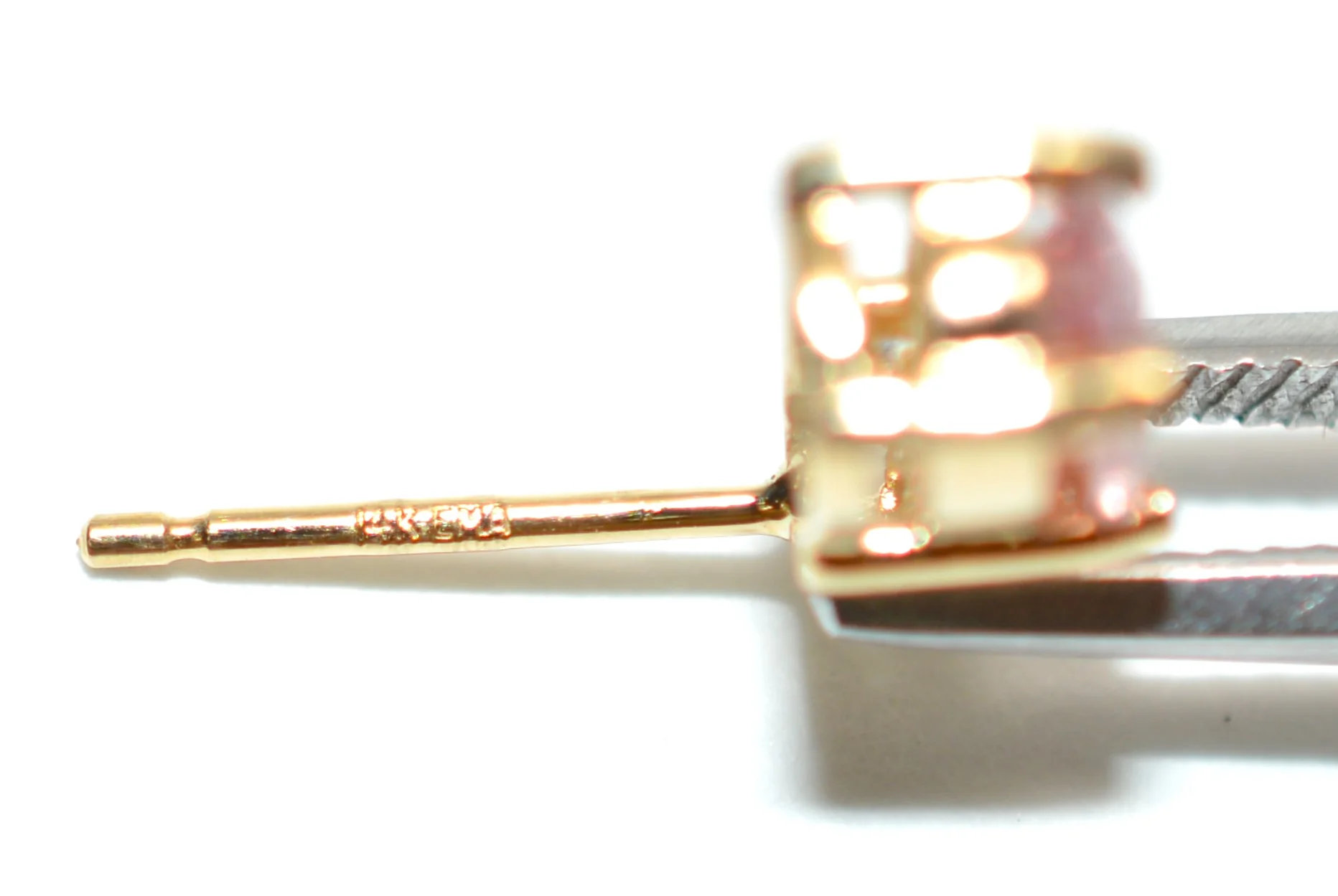 Natural Padparadscha Sapphire & Diamond Earrings 14K Gold 1.02tcw Stud Earrings Pink Sapphire Earrings September Birthstone Earrings Ceylon - Image 5