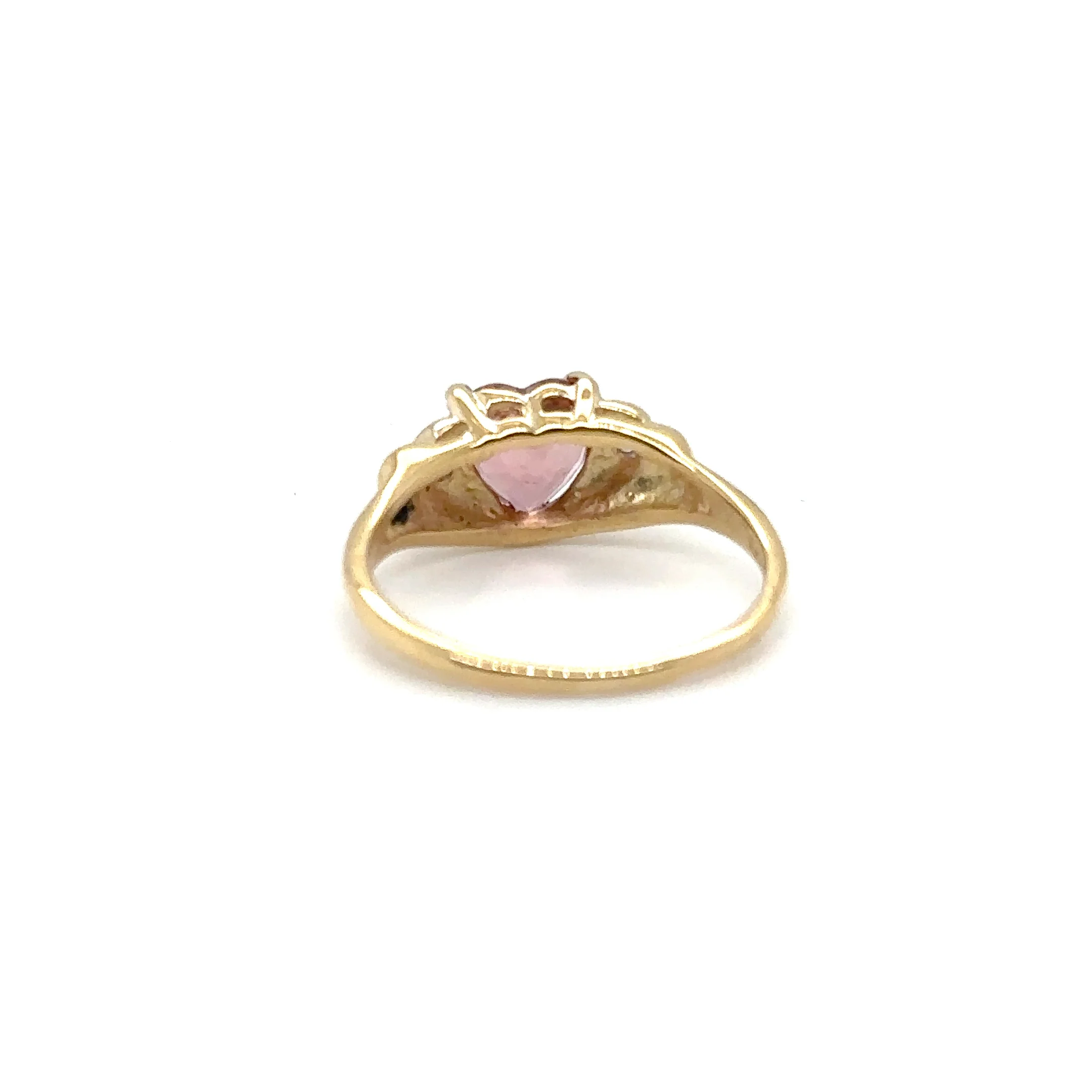 Natural Padparadscha Sapphire & Diamond Ring 14K Gold .88tcw Heart Gemstone Pink Ring September Birthstone Promise Ring Anniversary Ring - Image 11
