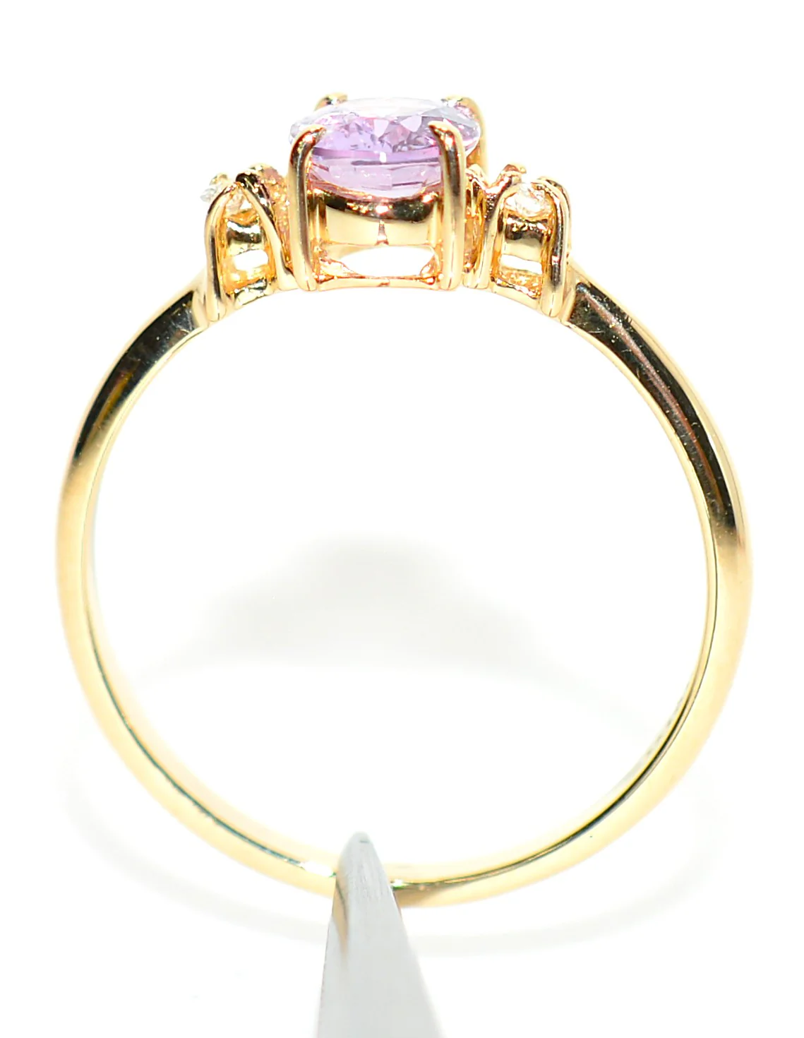 Natural Padparadscha Sapphire & Diamond Ring 14K Gold .90tcw Promise Ring Ladies Statement Pink Gemstone Ring September Birthstone - Image 3
