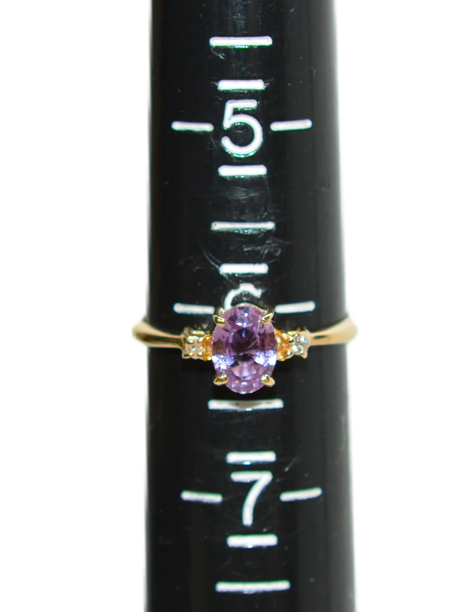 Natural Padparadscha Sapphire & Diamond Ring 14K Gold .90tcw Promise Ring Ladies Statement Pink Gemstone Ring September Birthstone - Image 9