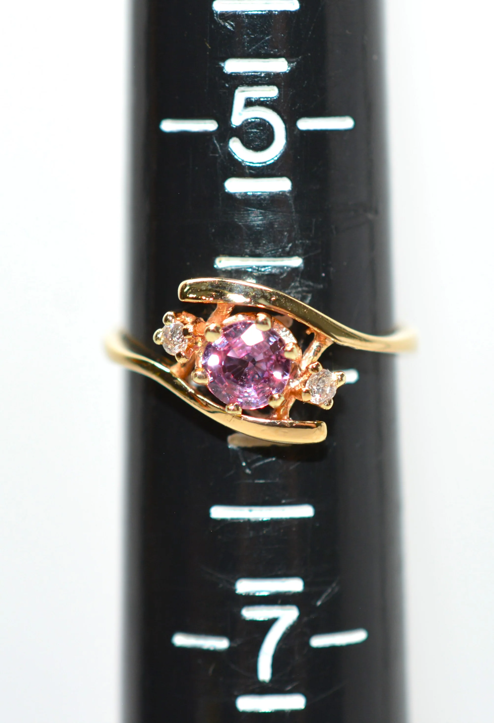 Natural Padparadscha Sapphire & Diamond Ring 14K Solid Gold .52tcw Gemstone Ring Women's Ring Fine Jewelry Statement Ring Birthstone Ring - Image 8