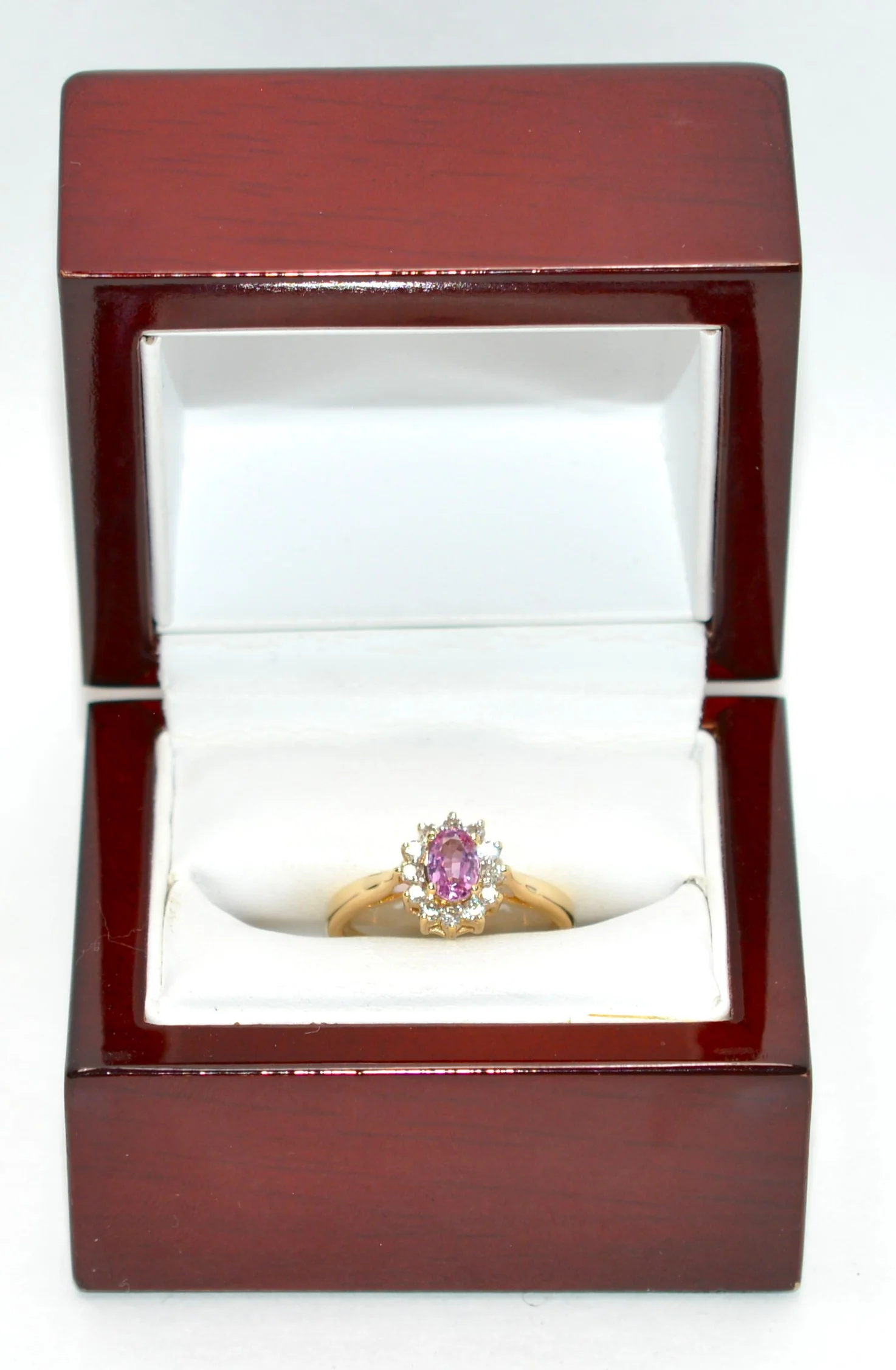 Certified Natural Padparadscha Sapphire & Diamond Ring 14K Solid Gold .80tcw Gemstone Ring Women's Ring Fine Jewelry Statement Ring Cluster Ring - Image 13