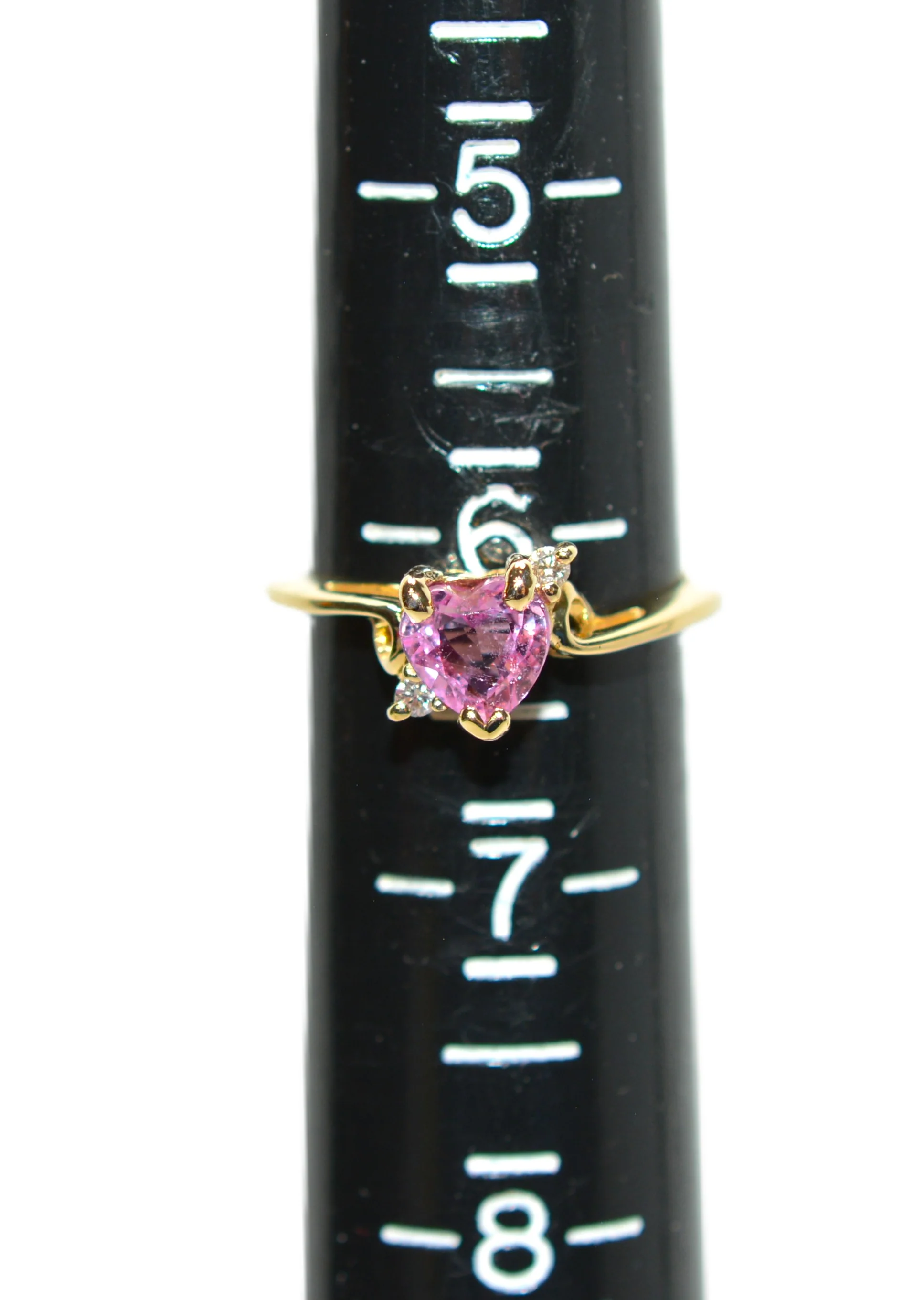 Natural Padparadscha Sapphire & Diamond Ring 14K Solid Gold .70tcw Heart Ring Birthstone Ring Promise Ring Engagement Ring Bridal Jewelry - Image 10