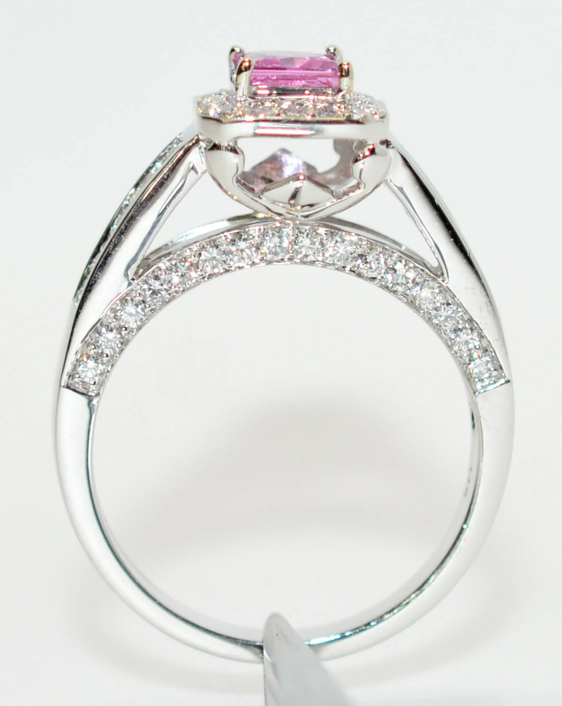 Natural Padparadscha Sapphire & Diamond Ring 14K White Gold 2.01tcw Engagement Wedding Bridal Jewelry Statement Cocktail Fancy Jewellery Gem - Image 3