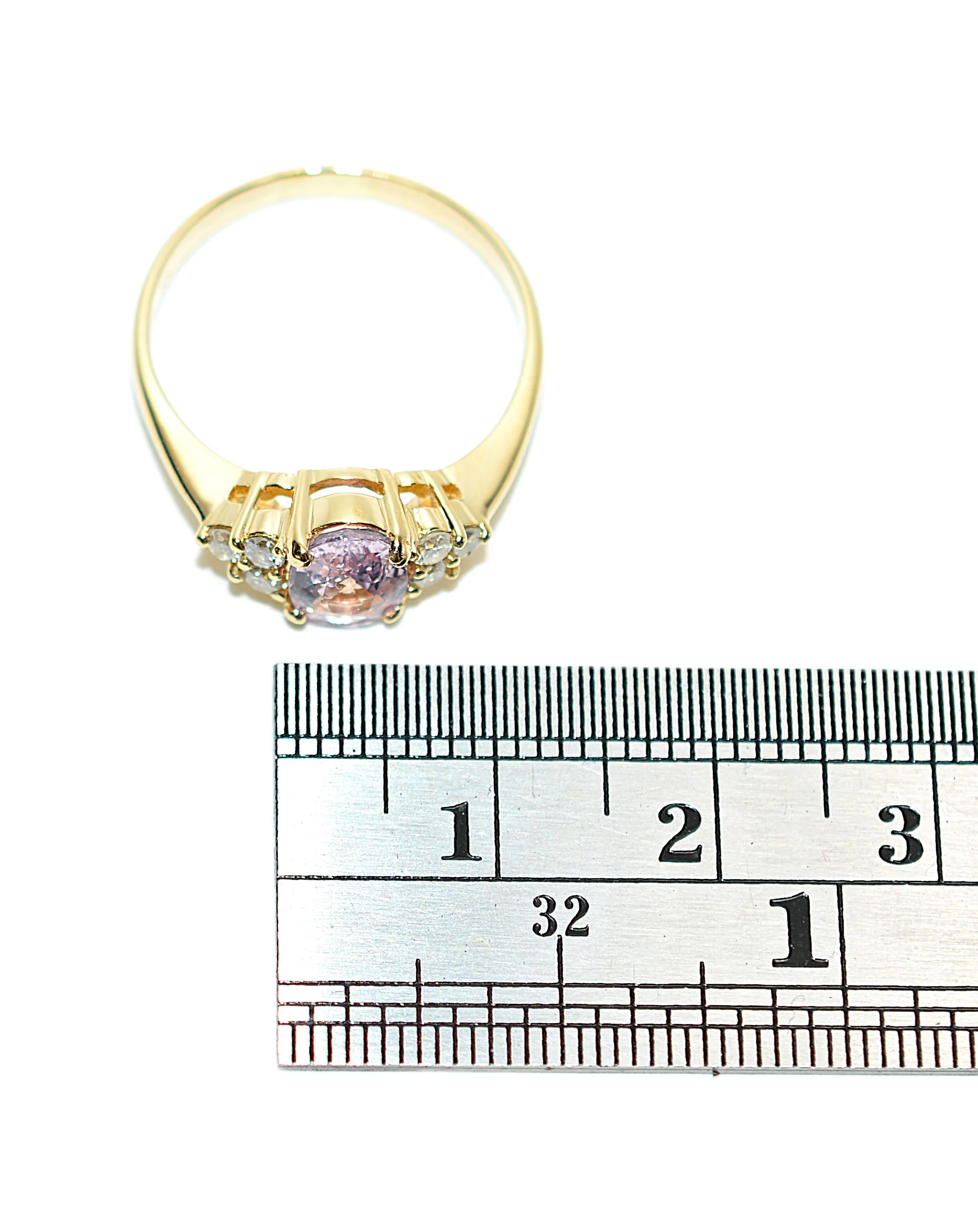 Natural Padparadscha Sapphire & Diamond Ring 18K Solid Gold 1.23tcw Pink Gemstone Ring Engagement Ring Birthstone Ring Statement Ring - Image 13