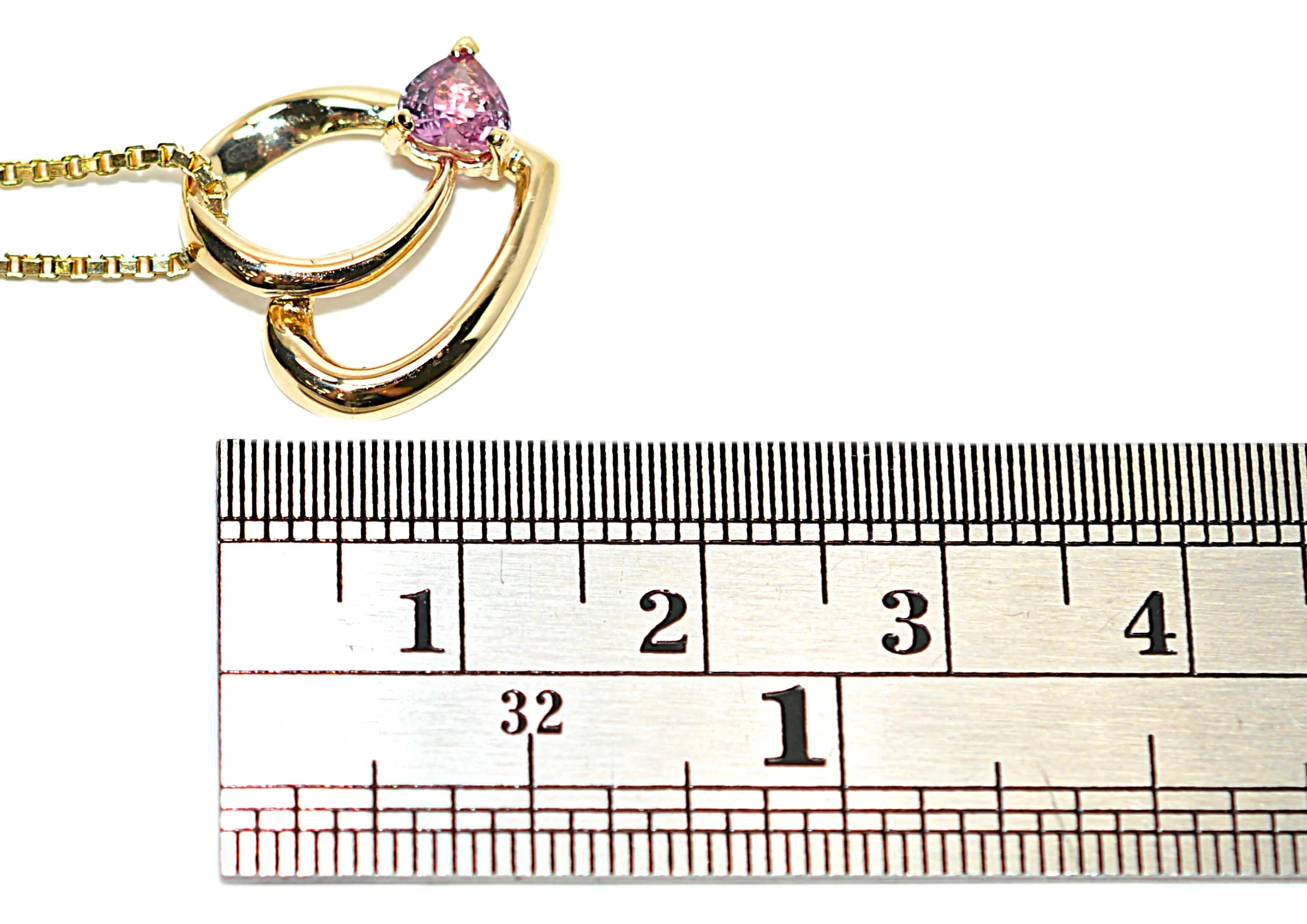 Natural Padparadscha Sapphire Necklace 14K Solid Gold .43ct Heart Necklace Sapphire Necklace Pink Necklace September Birthstone Necklace - Image 9