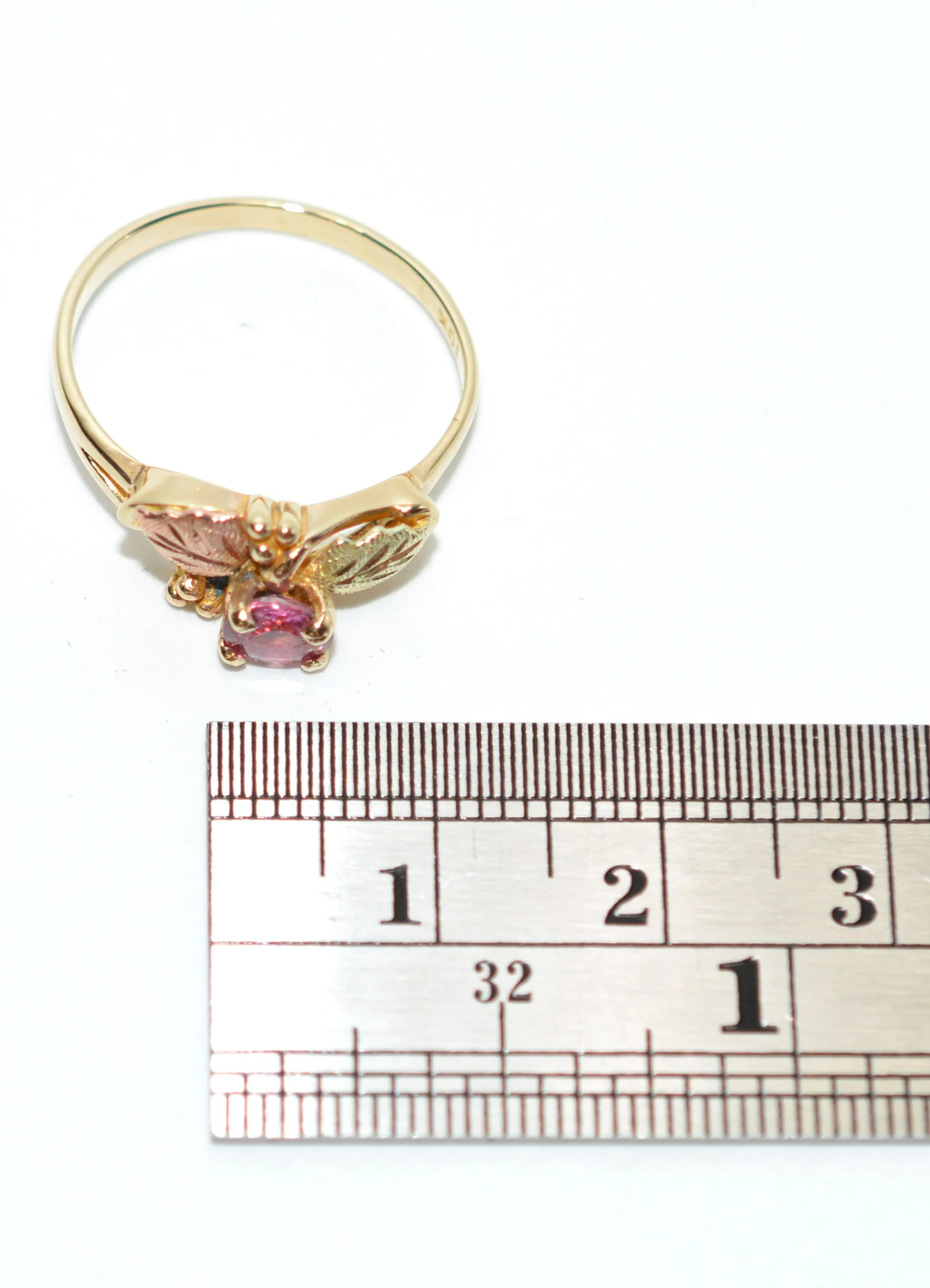 Natural Padparadscha Sapphire Ring 10K Solid Gold .50ct Black Hills Gold Ring Black Hills Dakota Ring Solitaire Ring Birthstone Ring Nature - Image 10