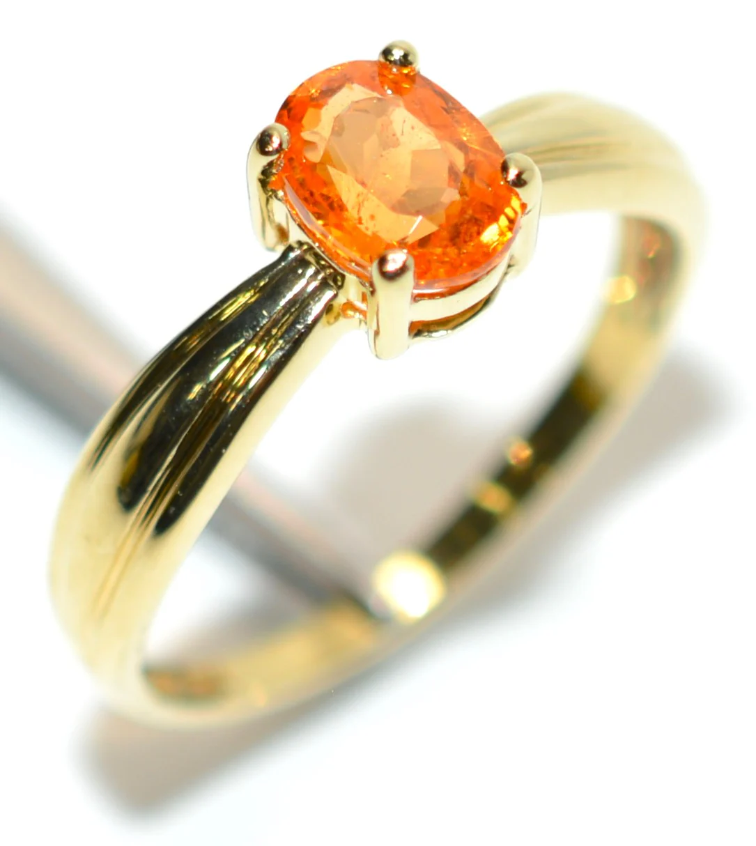 Natural Spessartine Garnet Ring 10K Solid Gold 1.04ct Solitaire Orange Ring Statement Ring Gemstone Ring Ladies Fine Birthstone Jewellery - Image 6