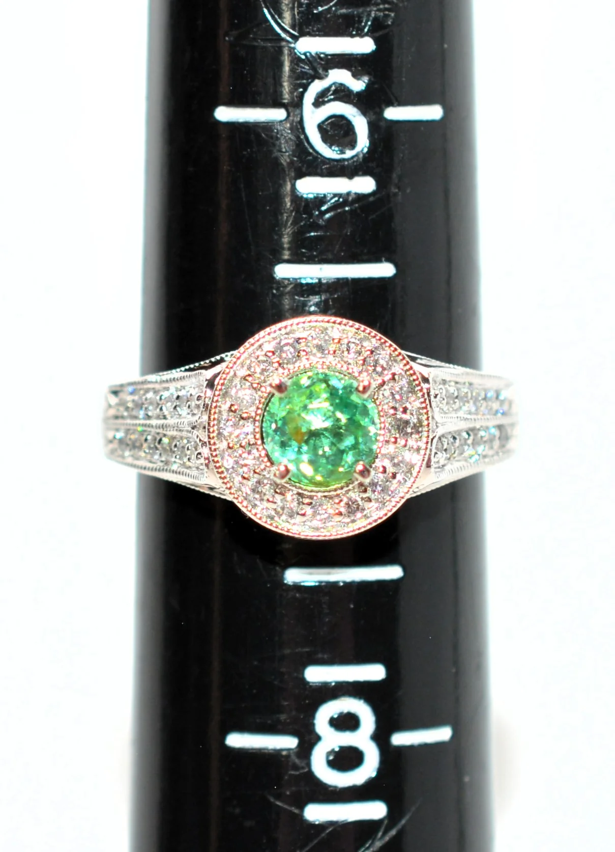 Natural Paraiba Tourmaline & Diamond Ring 14K .94tcw Engagement Ring Bridal Jewelry Green Gemstone May Birthstone Jewellery Cocktail Fancy - Image 9