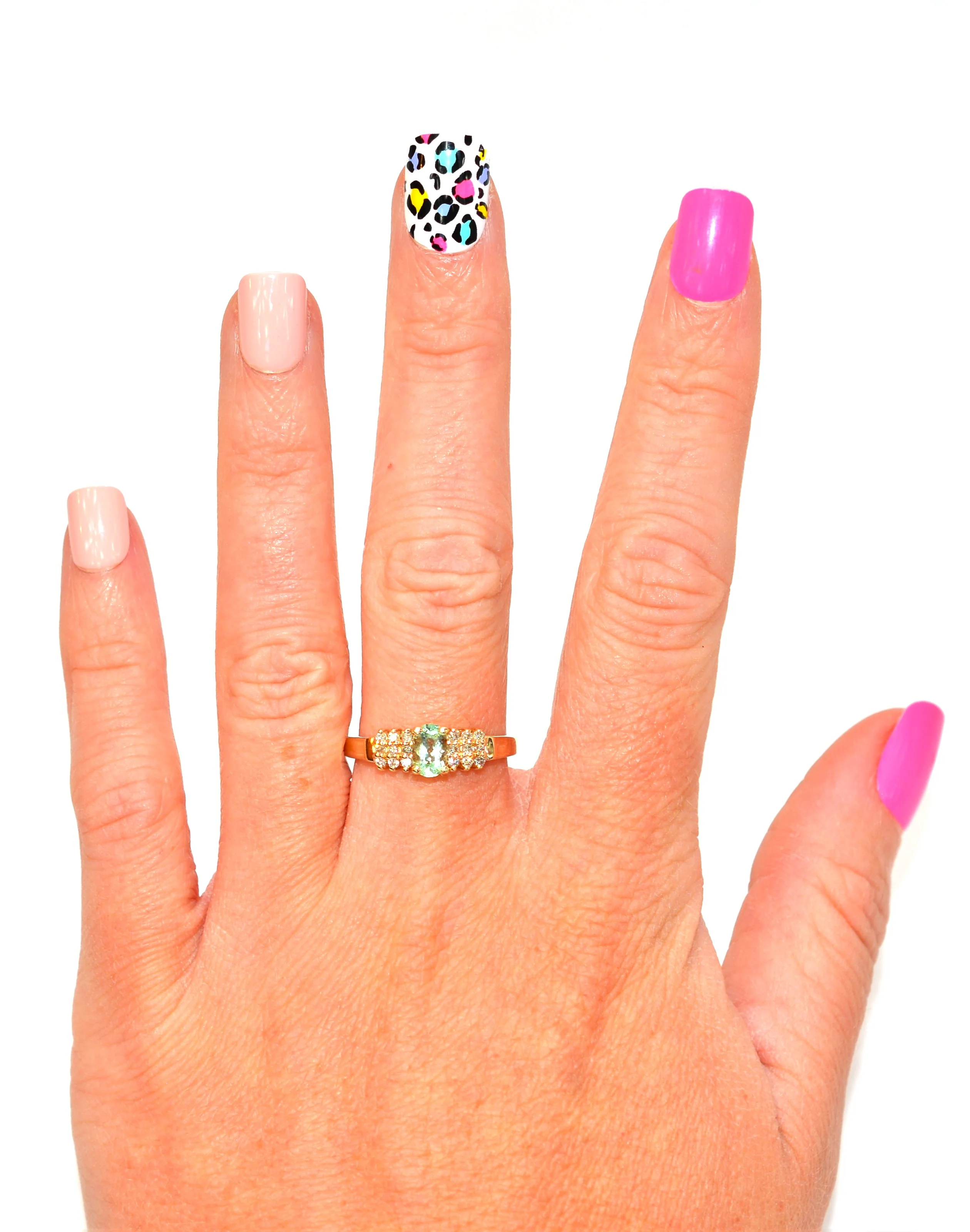 Natural Paraiba Tourmaline & Diamond Ring 14K Solid Gold .71tcw Cluster Ring Gemstone Ring Birthstone Ring Cocktail Ring Statement Ring - Image 2