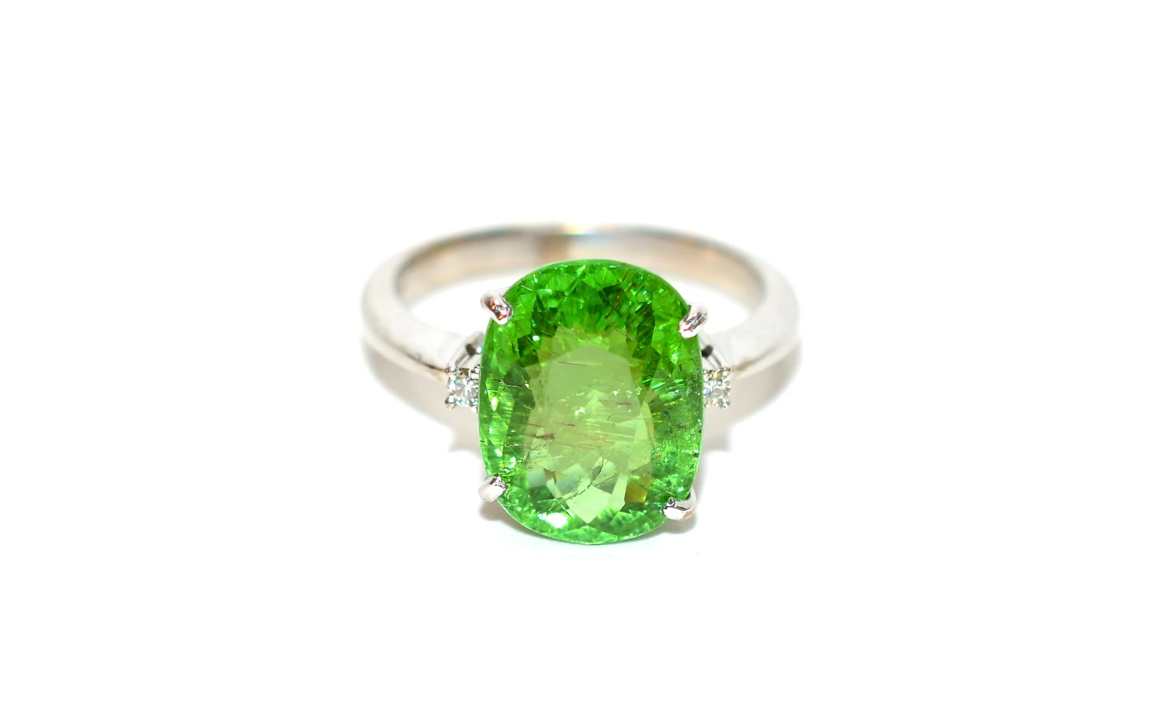 RESERVED for Andre $2000 down with $2800 balance Natural Paraiba Tourmaline & Diamond Ring 18K Solid White Gold 5.45tcw Gemstone Ring