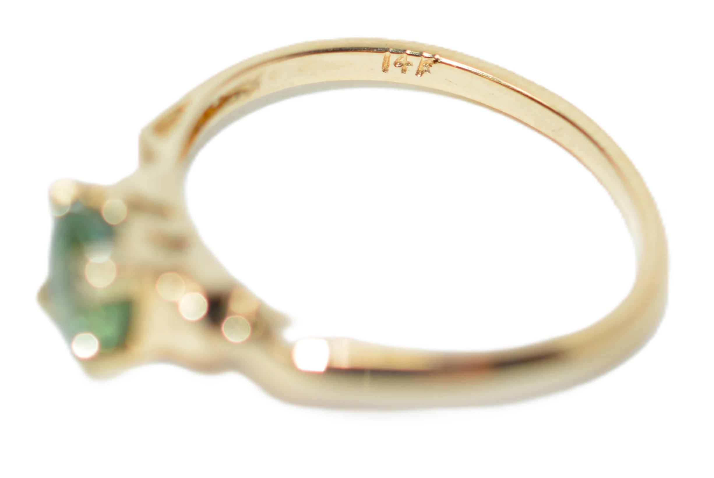 Natural Paraiba Tourmaline Ring 14K Yellow Gold .73ct Gemstone Ring Women's Ring Estate Jewelry Jewellery Vintage Fine Green Ring Solitaire - Image 6