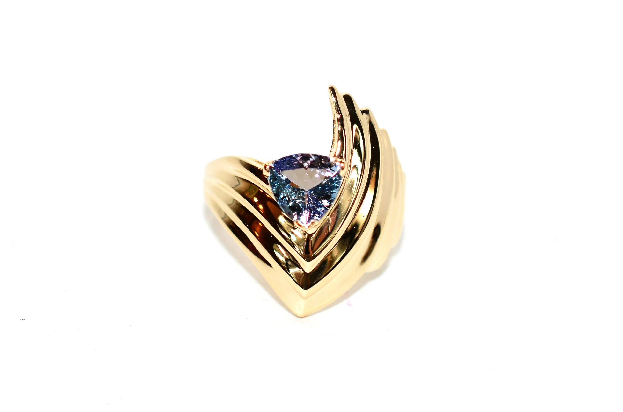 Natural Peacock Tanzanite Ring 14K Solid Gold 1.14ct Gemstone Ring Solitaire Ring December Birthstone Ring Vintage Ring Statement Jewellery