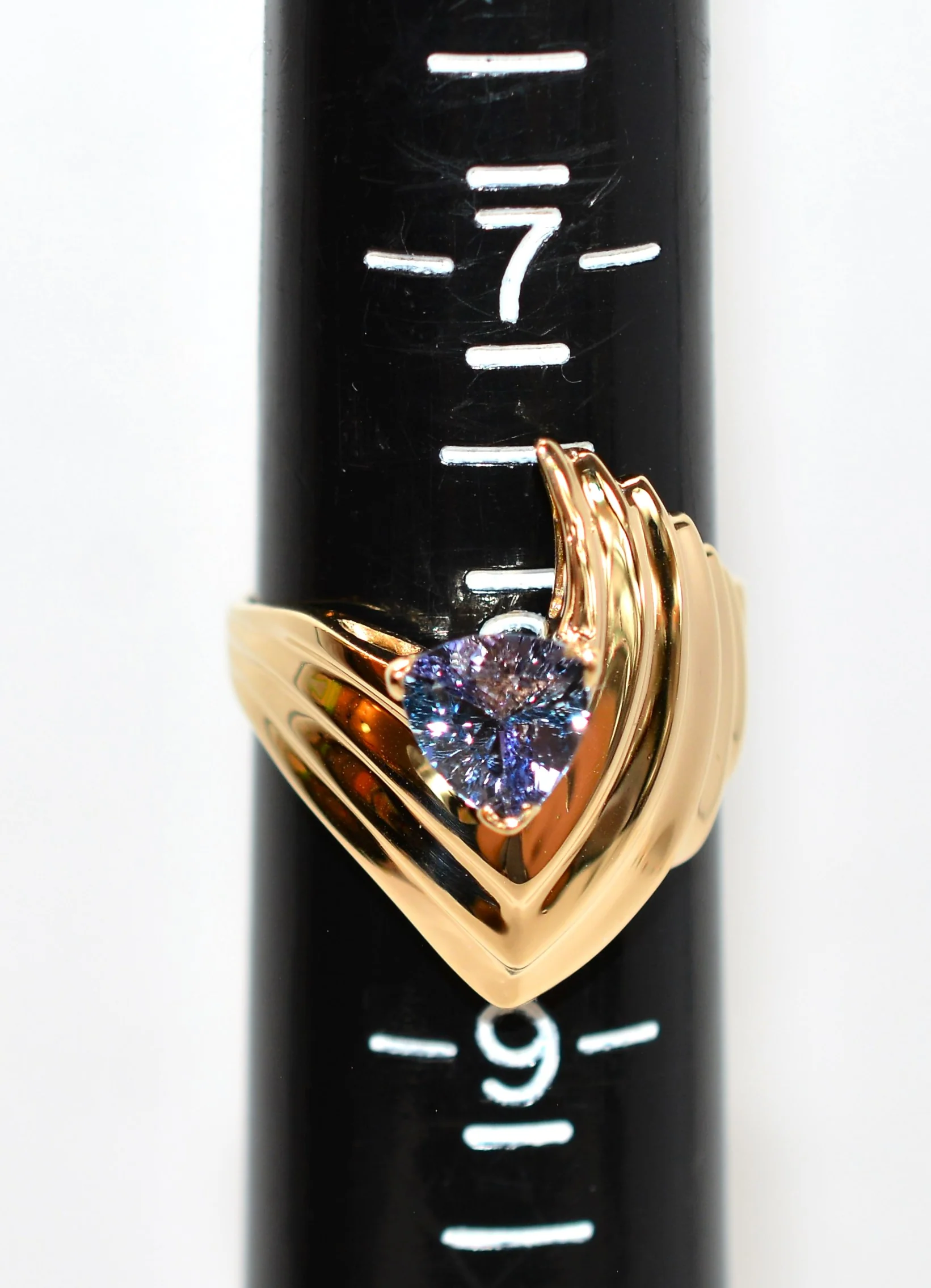 Natural Peacock Tanzanite Ring 14K Solid Gold 1.14ct Gemstone Ring Solitaire Ring December Birthstone Ring Vintage Ring Statement Jewellery - Image 9