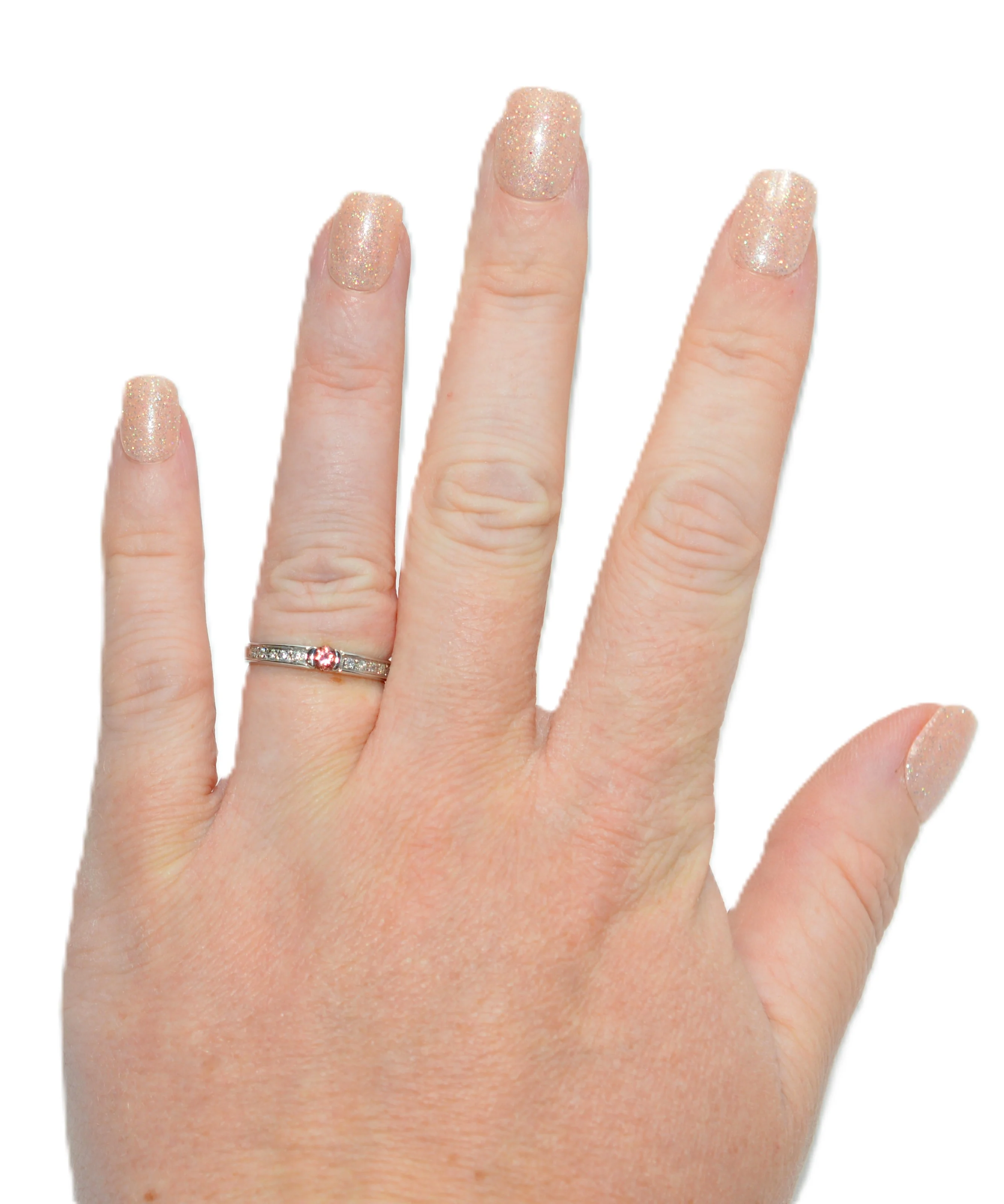 Natural Pink Elbaite Tourmaline & Diamond Ring Solid Platinum .23tcw Gemstone Ring Promise Ring Pink Ring Birthstone Ring Engagement Ring - Image 2
