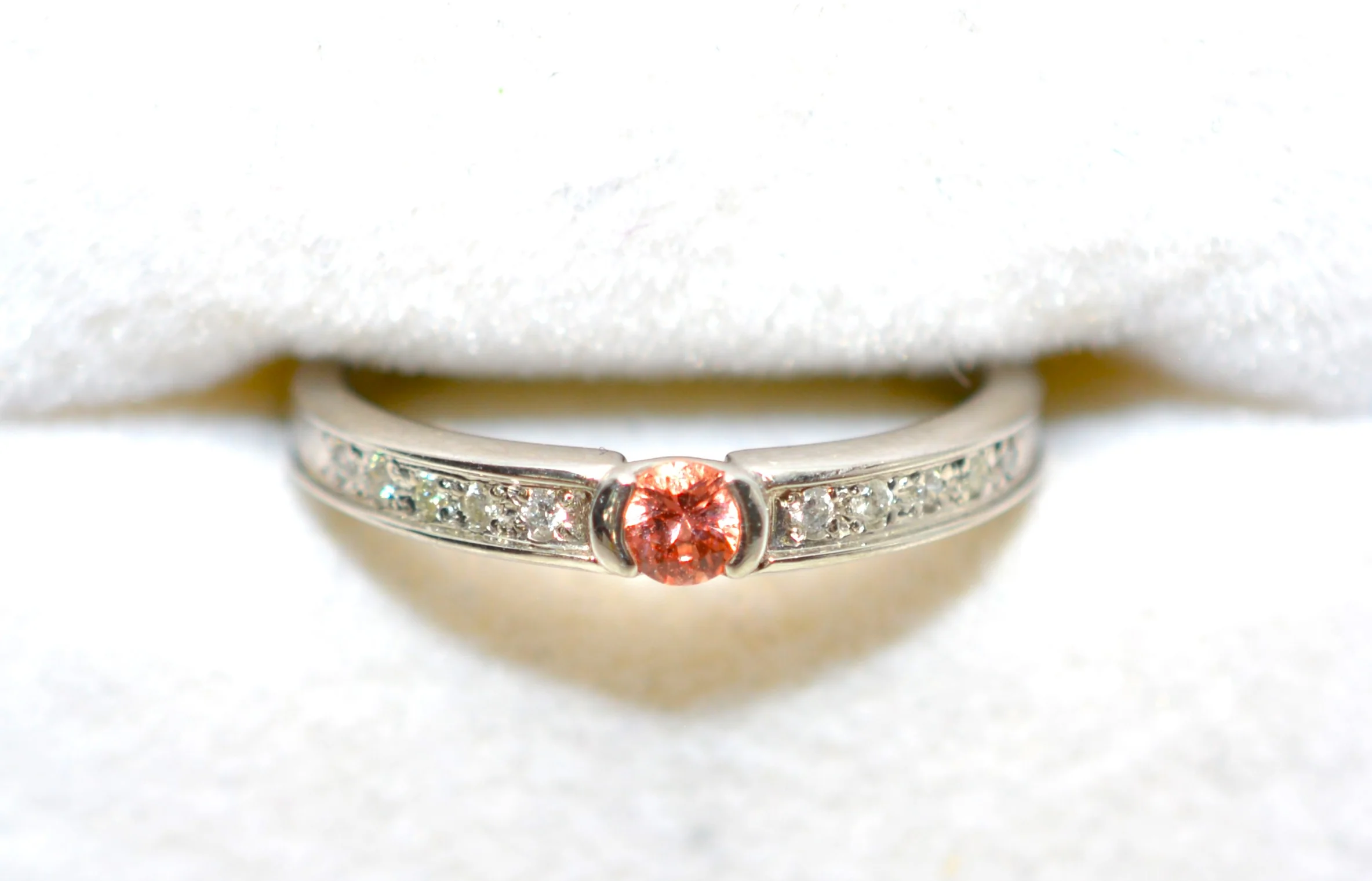 Natural Pink Elbaite Tourmaline & Diamond Ring Solid Platinum .23tcw Gemstone Ring Promise Ring Pink Ring Birthstone Ring Engagement Ring - Image 5