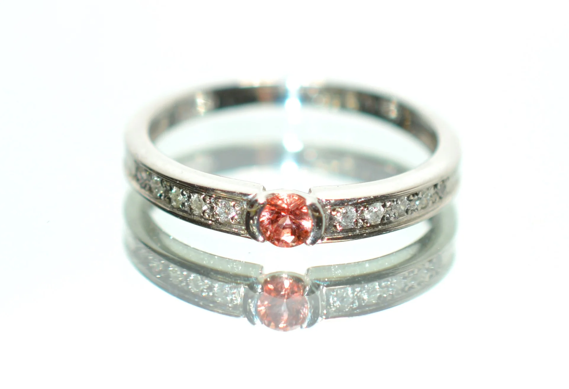 Natural Pink Elbaite Tourmaline & Diamond Ring Solid Platinum .23tcw Gemstone Ring Promise Ring Pink Ring Birthstone Ring Engagement Ring - Image 8