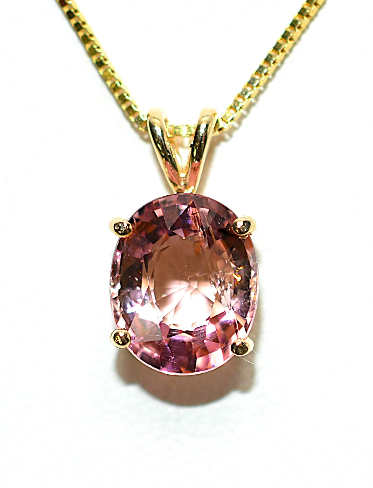 Natural Pink Tourmaline Necklace 14K Solid Gold 4.20ct Gemstone Necklace Estate - Image 2