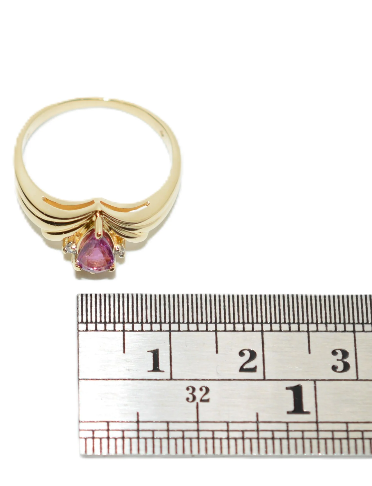 Natural Ruby & Diamond Ring 14K Gold .50tcw Promise Ring Ladies Statement Pink Gemstone Ring September Birthstone Pear - Image 10