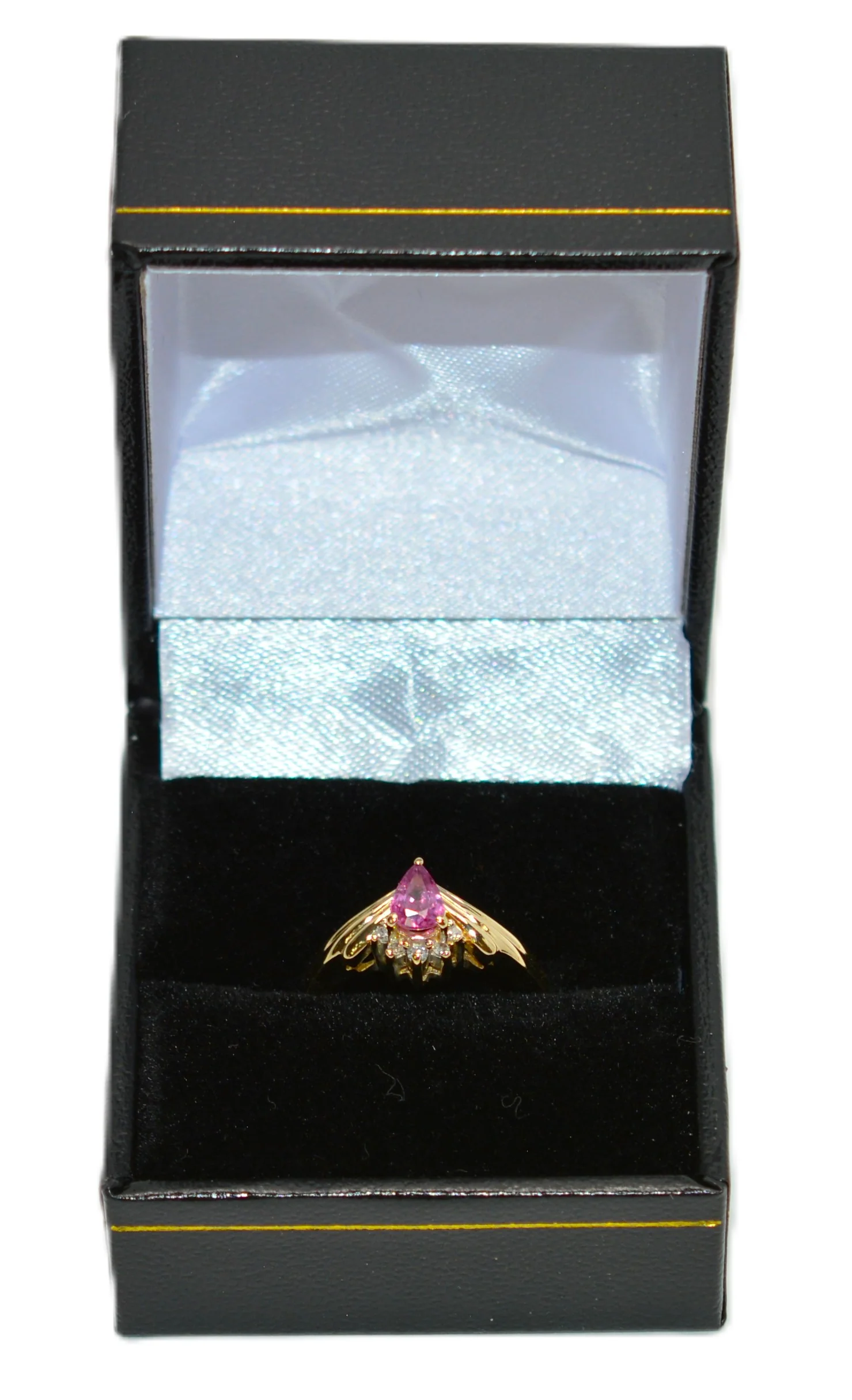 Natural Ruby & Diamond Ring 14K Gold .50tcw Promise Ring Ladies Statement Pink Gemstone Ring September Birthstone Pear - Image 12
