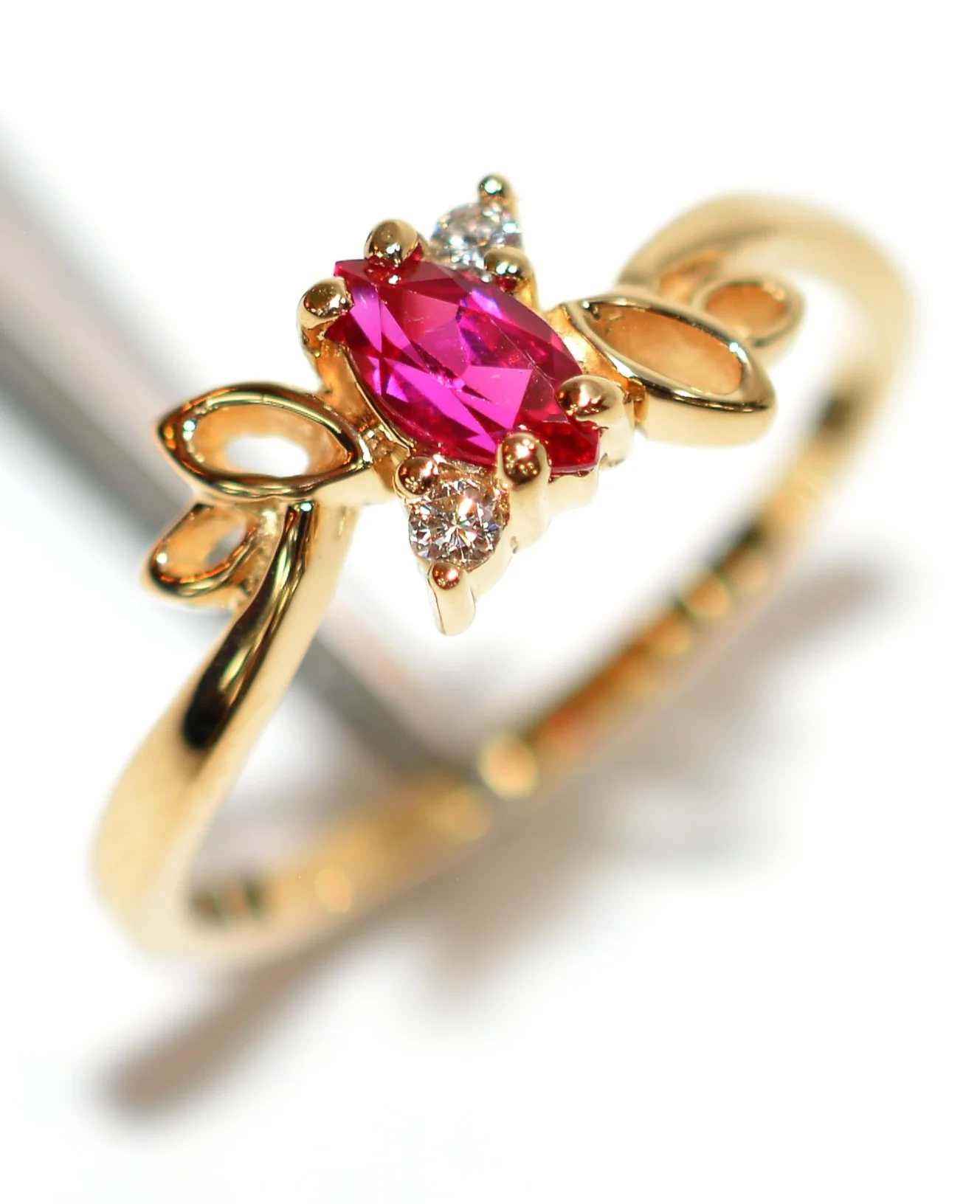 Natural Ruby & Diamond Ring 14K Solid Gold .36tcw Engagement Ring Ruby Ring Birthstone Ring Cocktail Ring Statement Ring Bridal Ring Estate - Image 4