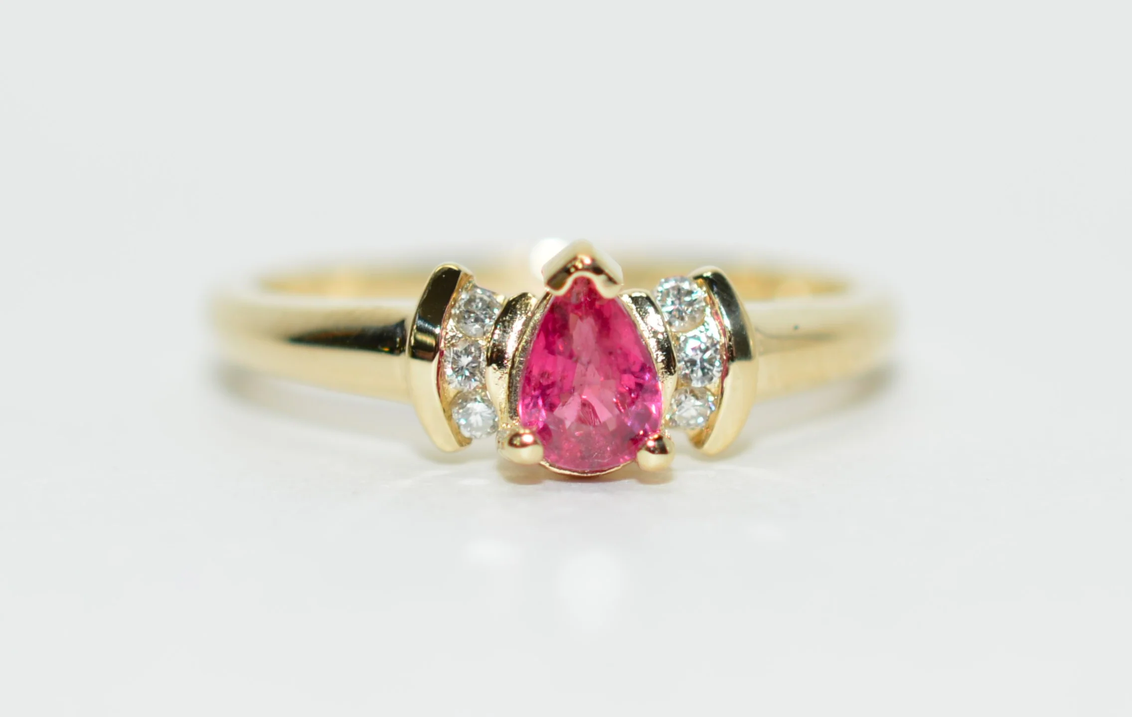 Natural Ruby & Diamond Ring 14K Solid Gold .51tcw Gemstone Anniversary Statement Estate Ring Engagement Bridal Jewelry Promise Ring Red Gem