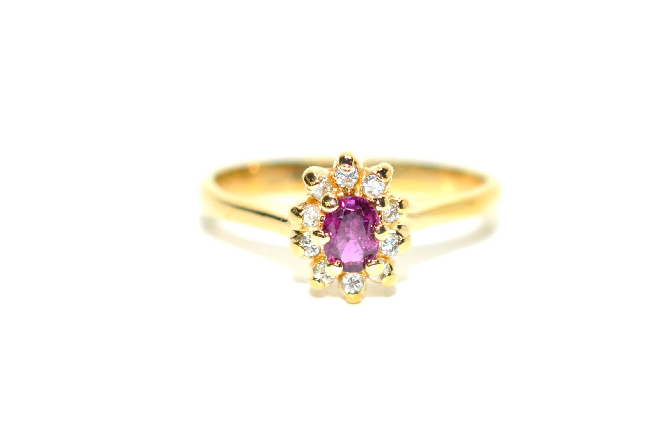 Natural Ruby & Diamond Ring 14K Solid Gold .36tcw Gemstone Ring July Birthstone Ring Statement Anniversary Ring Vintage Estate Jewelry