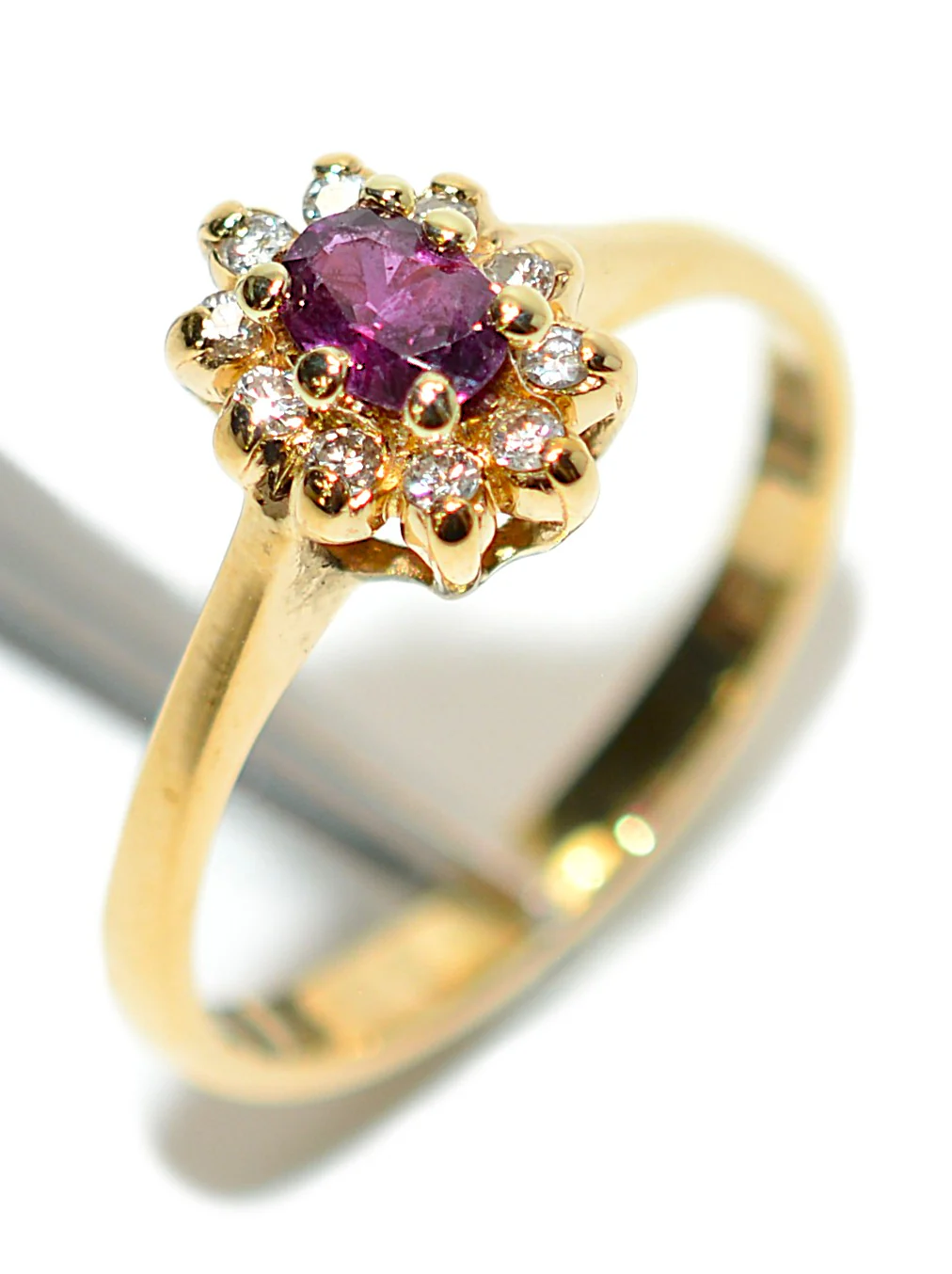 Natural Ruby & Diamond Ring 14K Solid Gold .36tcw Gemstone Ring July Birthstone Ring Statement Anniversary Ring Vintage Estate Jewelry - Image 4