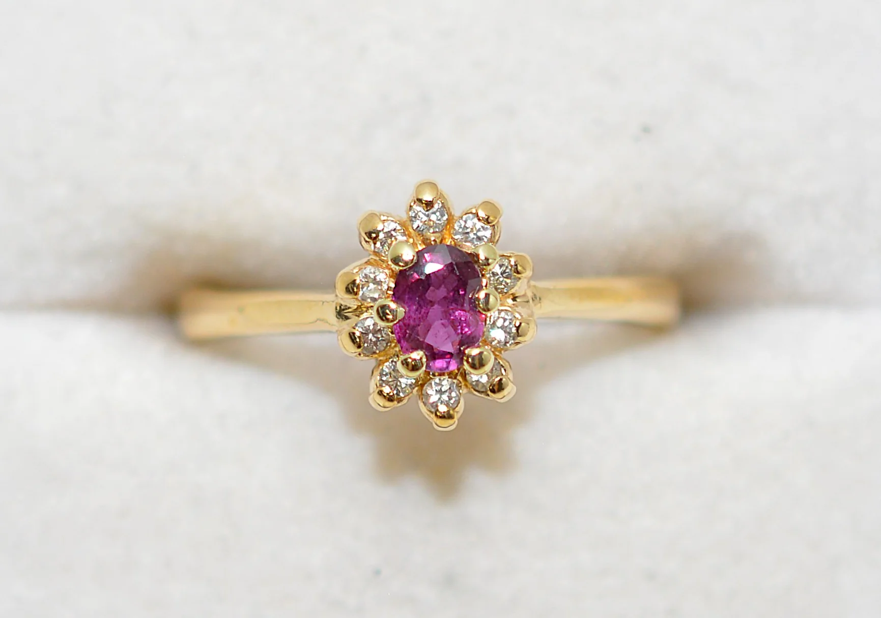 Natural Ruby & Diamond Ring 14K Solid Gold .36tcw Gemstone Ring July Birthstone Ring Statement Anniversary Ring Vintage Estate Jewelry - Image 5