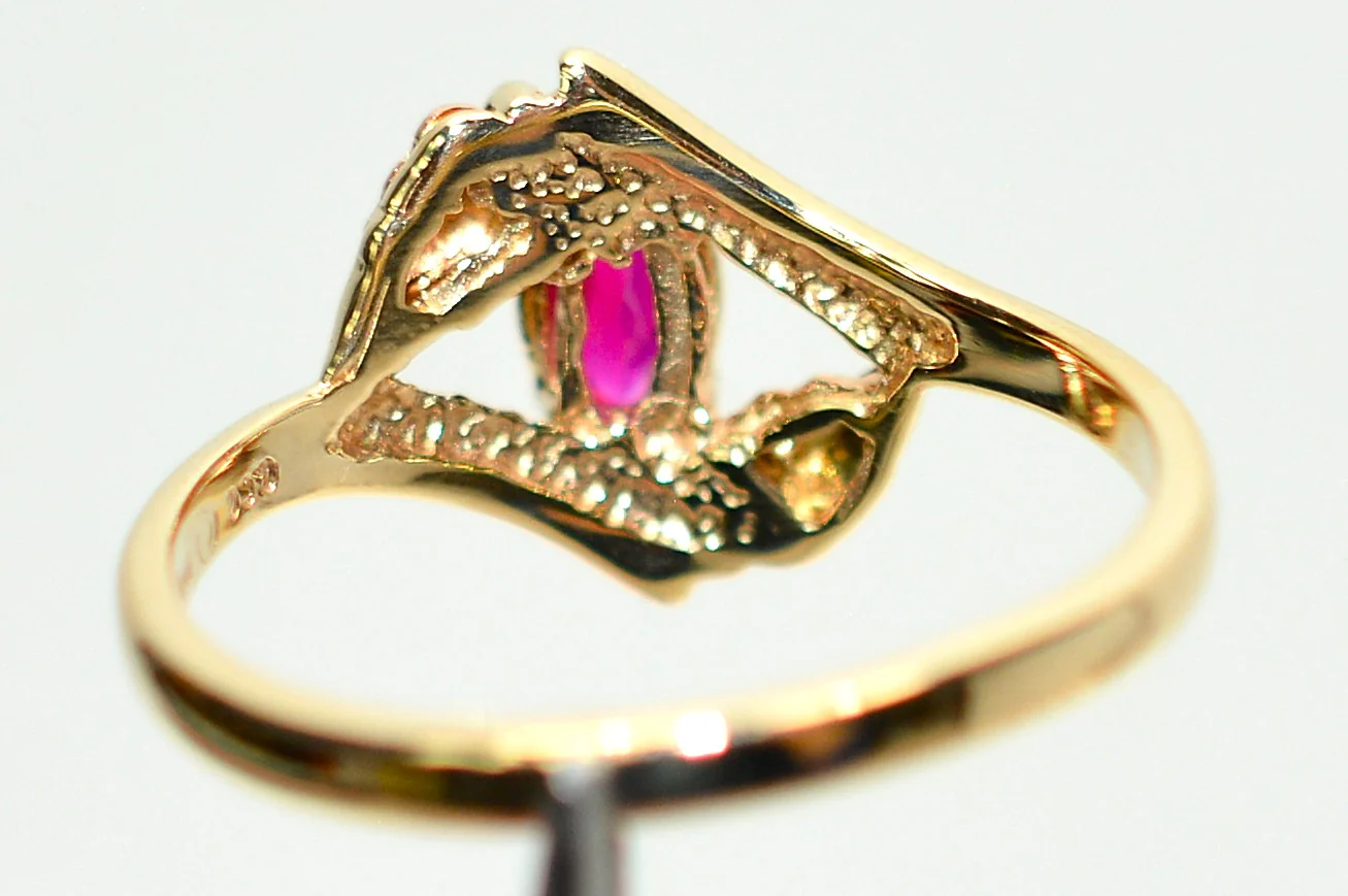 Natural Ruby Ring 10K Solid Gold .43ct Black Hills Gold Ring July Birthstone Tri Tone Gold Tri Colored Gold Solitaire Ring Boho Ring USA - Image 7