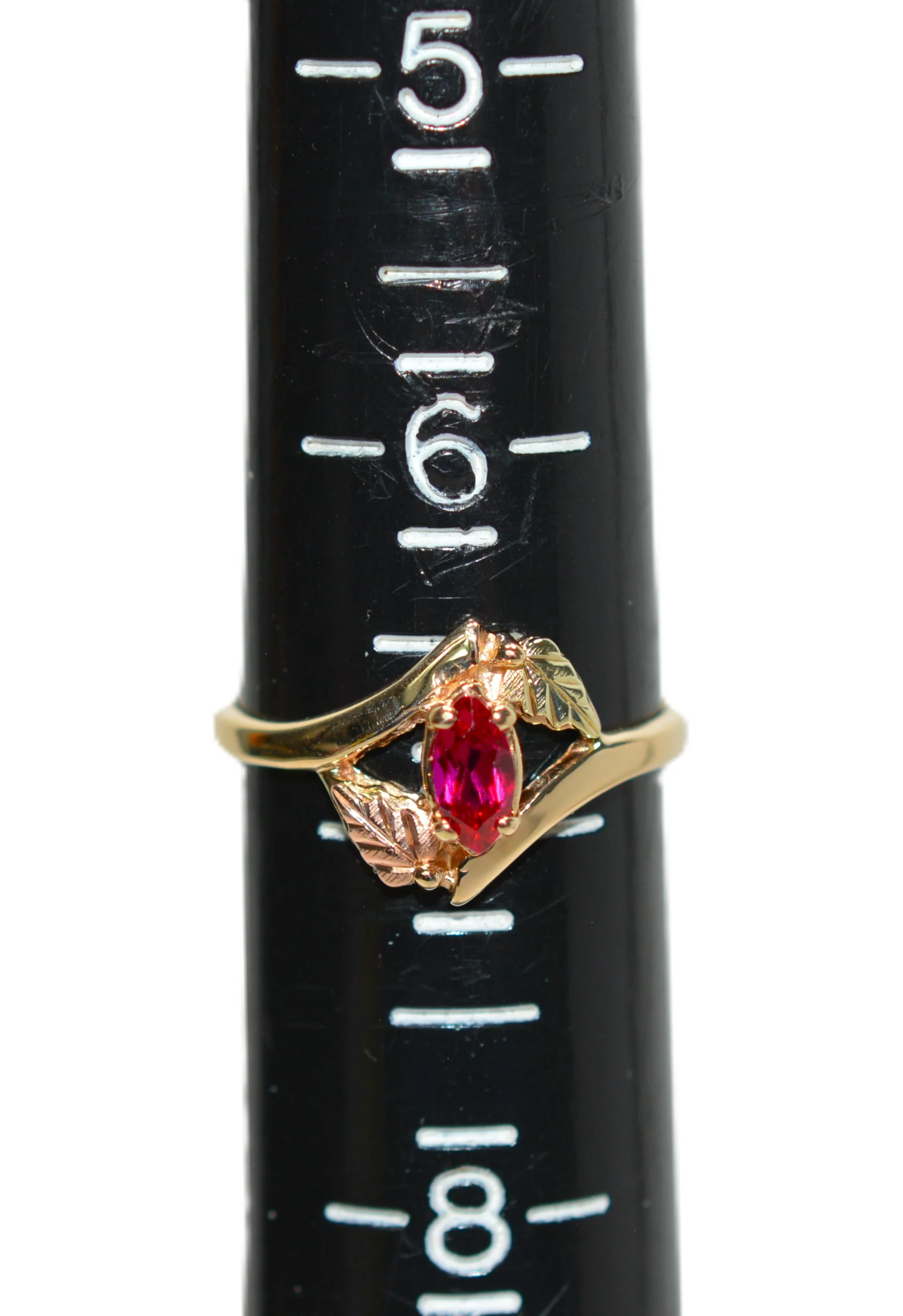 Natural Ruby Ring 10K Solid Gold .43ct Black Hills Gold Ring July Birthstone Tri Tone Gold Tri Colored Gold Solitaire Ring Boho Ring USA - Image 9