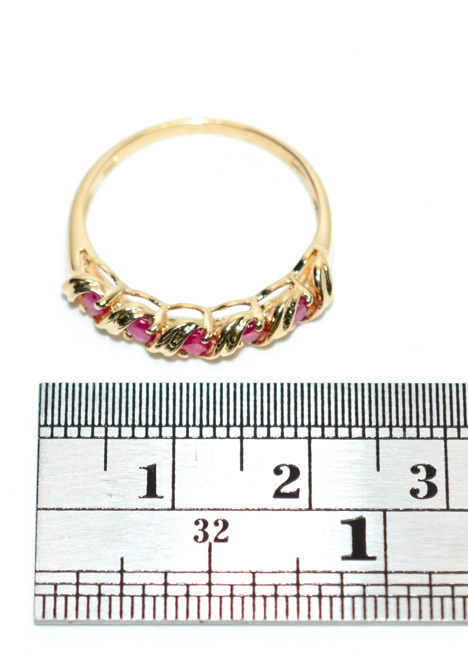 Natural Ruby Ring 14K Solid Gold .35tcw Ruby Band July Birthstone Red Gemstone Ring Engagement Ring Vintage Womens Ring Wedding Band Estate - Image 11