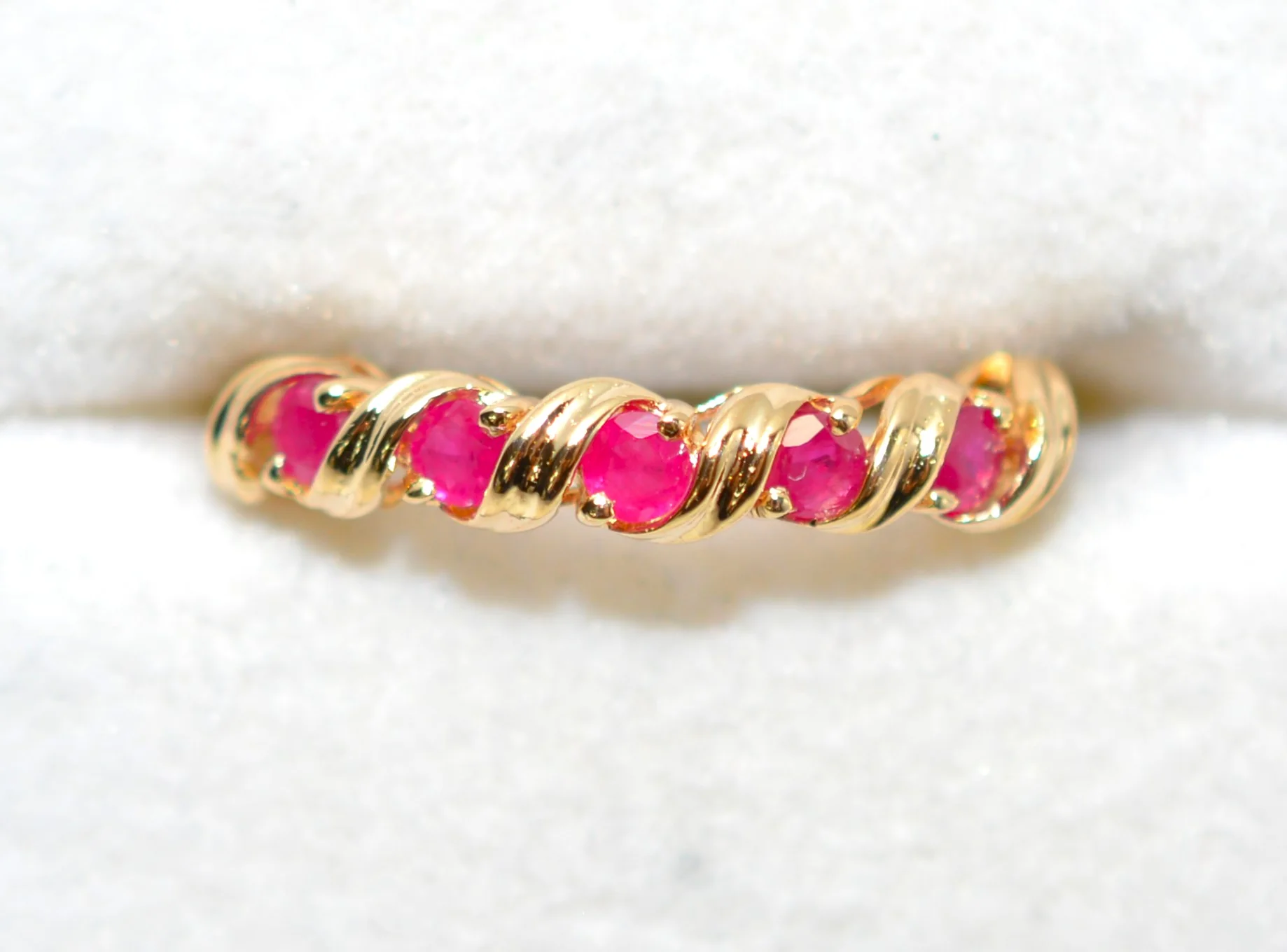 Natural Ruby Ring 14K Solid Gold .35tcw Ruby Band July Birthstone Red Gemstone Ring Engagement Ring Vintage Womens Ring Wedding Band Estate - Image 5
