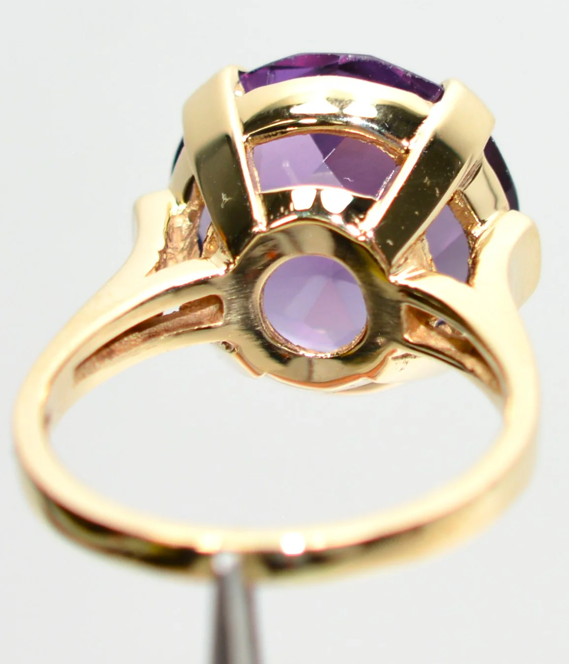 Natural Siberian Amethyst Ring 14K Solid Gold 8.43ct Gemstone Ring Birthstone Ring Solitaire Statement Ring Purple Ring Estate Cocktail Ring - Image 7