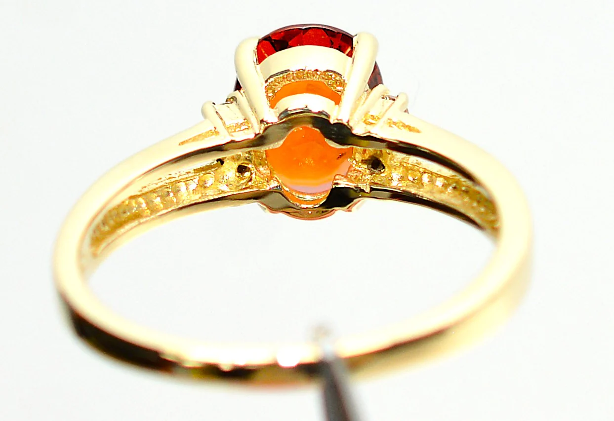 Natural Spessartine Mandarin Garnet & Diamond Ring 14K Solid Gold 1.96tcw Fanta Garnet Ring Orange Ring January Birthstone Ring Women's Ring - Image 7
