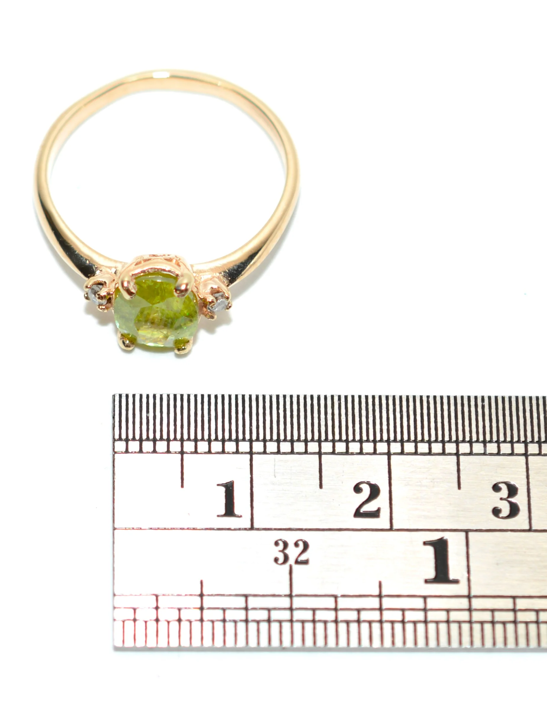 Natural Sphene & Diamond Ring 14K Solid Gold Ring 1.50tcw Gemstone Ring Titanite Ring Solitaire Ring Yellow Ring Green Ring Womens Ring Jewelry - Image 10