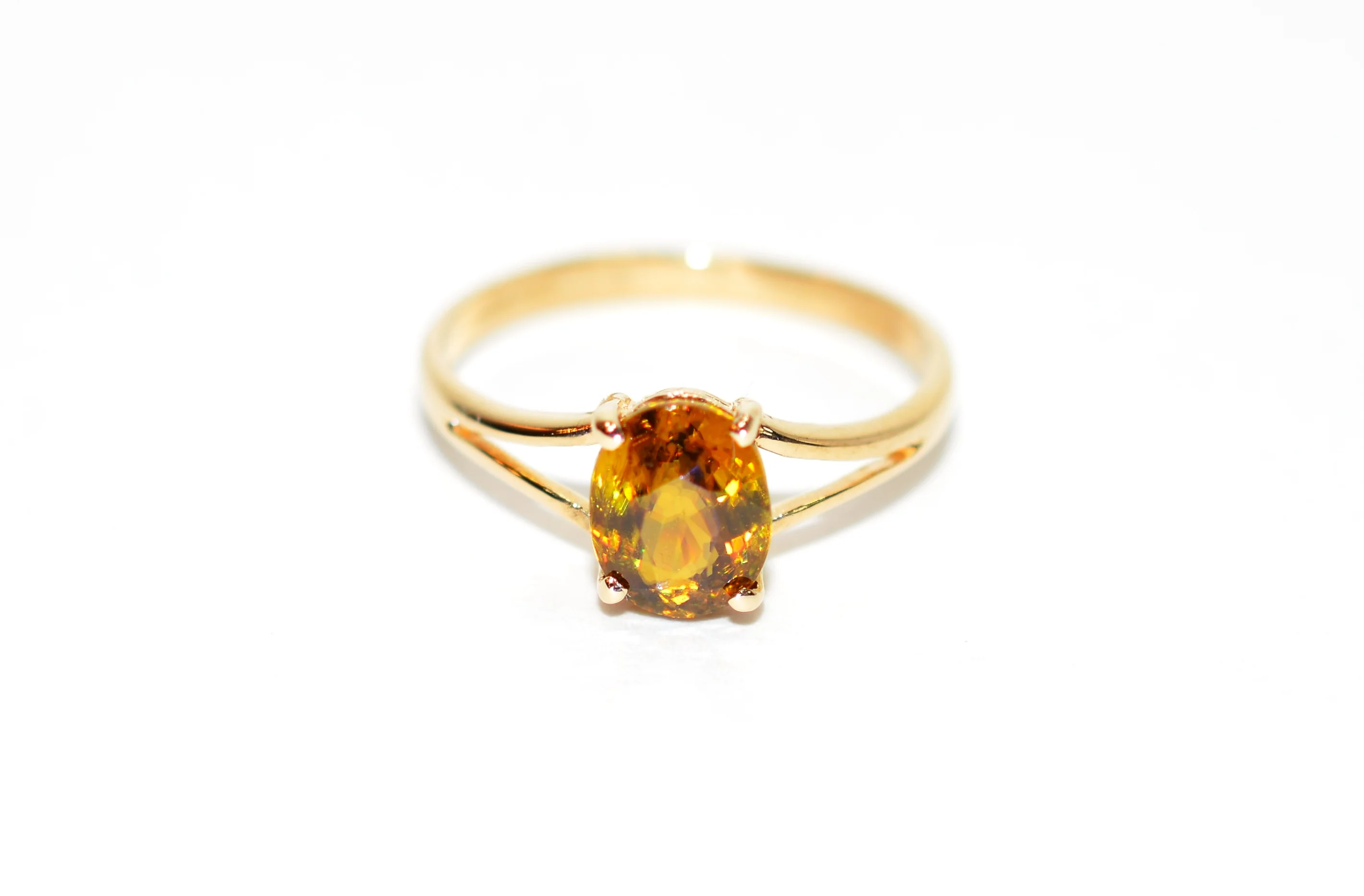 Natural Sphene Ring 14K Solid Gold 1.53ct Titanite Ring Gemstone Ring Fine Ring Statement Ring Engagement Ring Birthstone Ring Fine Jewelry