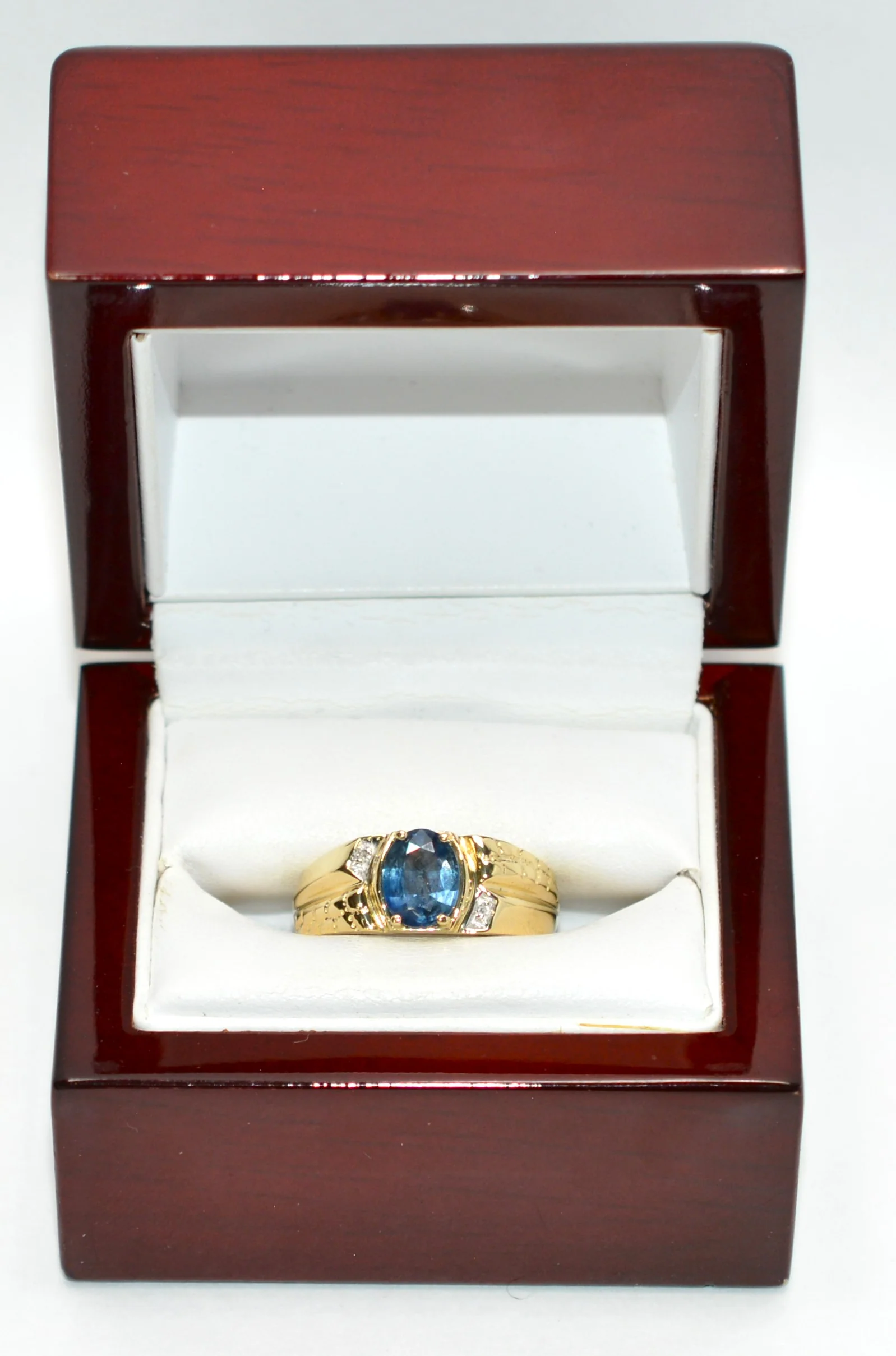 Natural Ceylon Sapphire & Diamond Ring 10K Solid Gold 1.52tcw Mens Ring Gents Ring Vintage Ring Cocktail Ring Blue Statement Ring Birthstone - Image 12