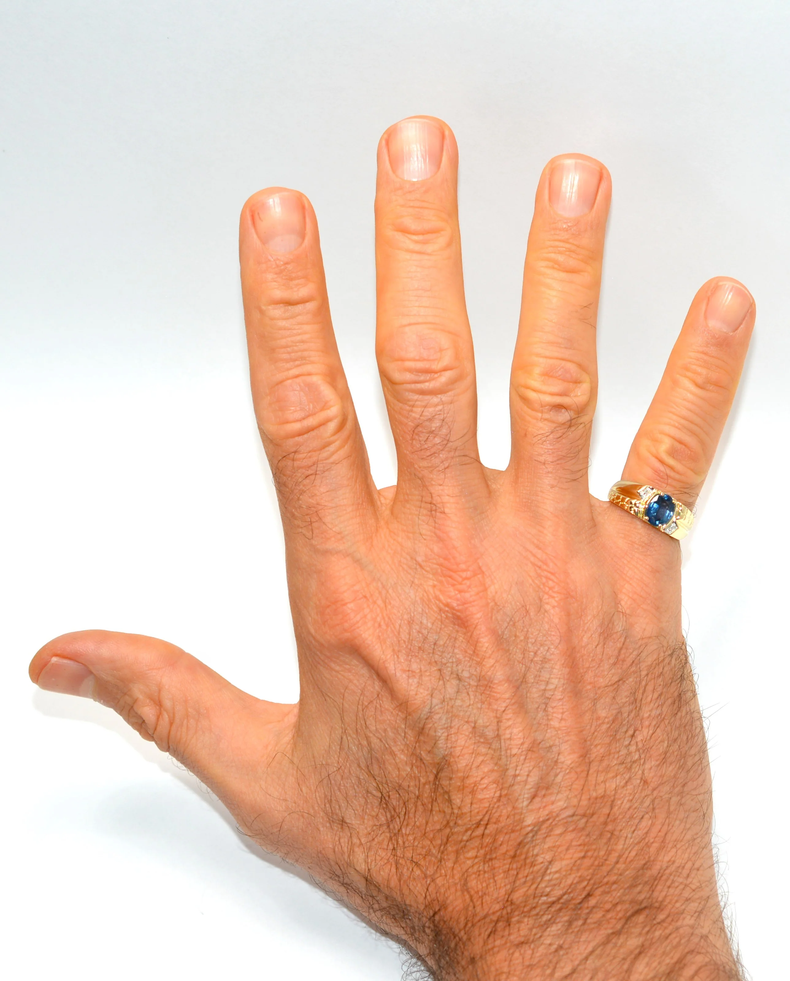 Natural Ceylon Sapphire & Diamond Ring 10K Solid Gold 1.52tcw Mens Ring Gents Ring Vintage Ring Cocktail Ring Blue Statement Ring Birthstone - Image 2