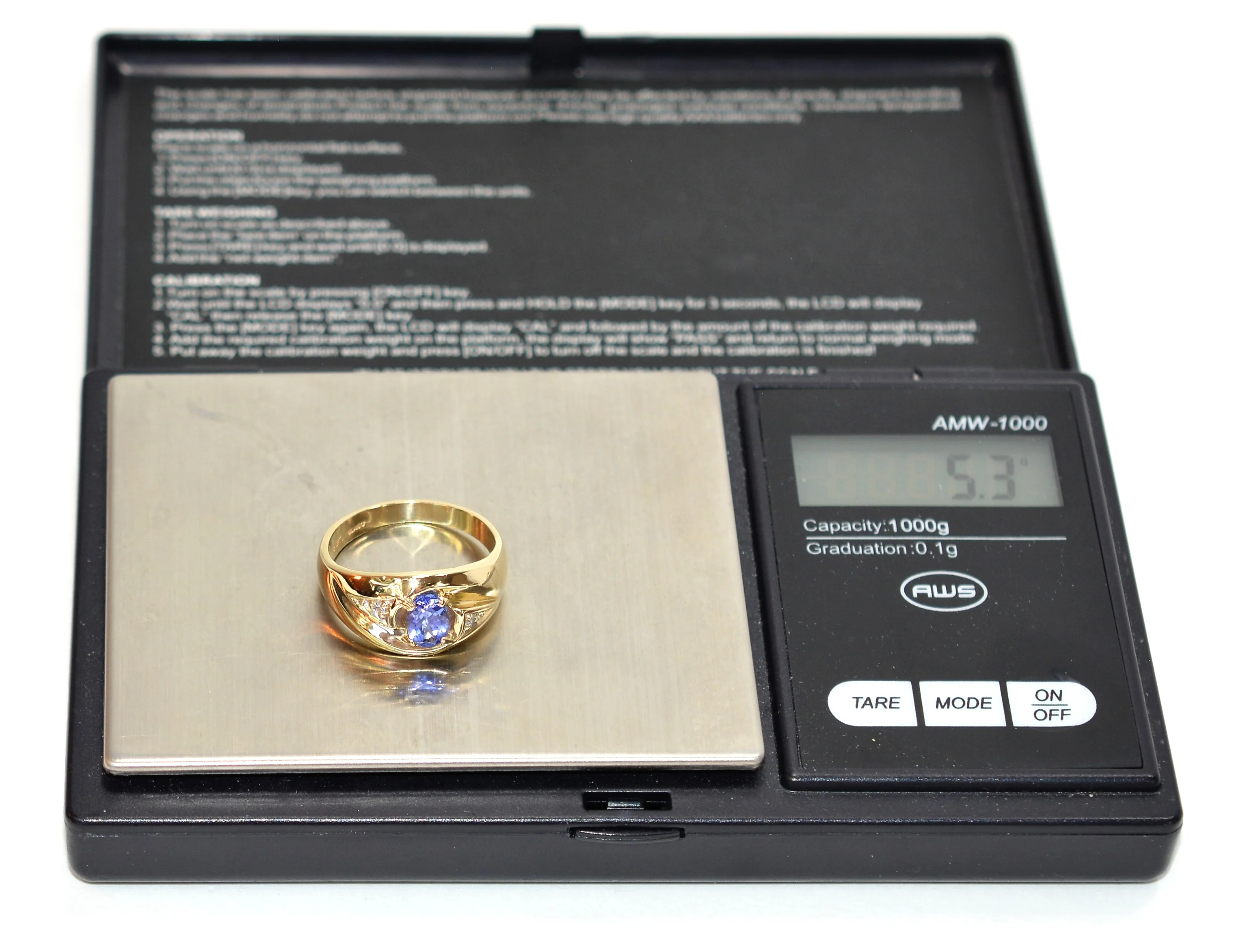 Natural Tanzanite & Diamond Ring 10K Solid Gold .89tcw Men's Ring Gentlemen's Ring Gents Ring Vintage Ring Cocktail Ring Statement Ring - Image 11