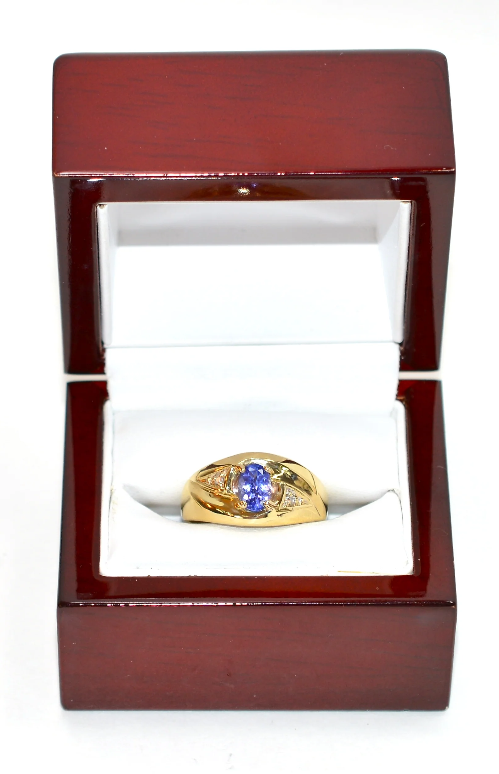 Natural Tanzanite & Diamond Ring 10K Solid Gold .89tcw Men's Ring Gentlemen's Ring Gents Ring Vintage Ring Cocktail Ring Statement Ring - Image 12