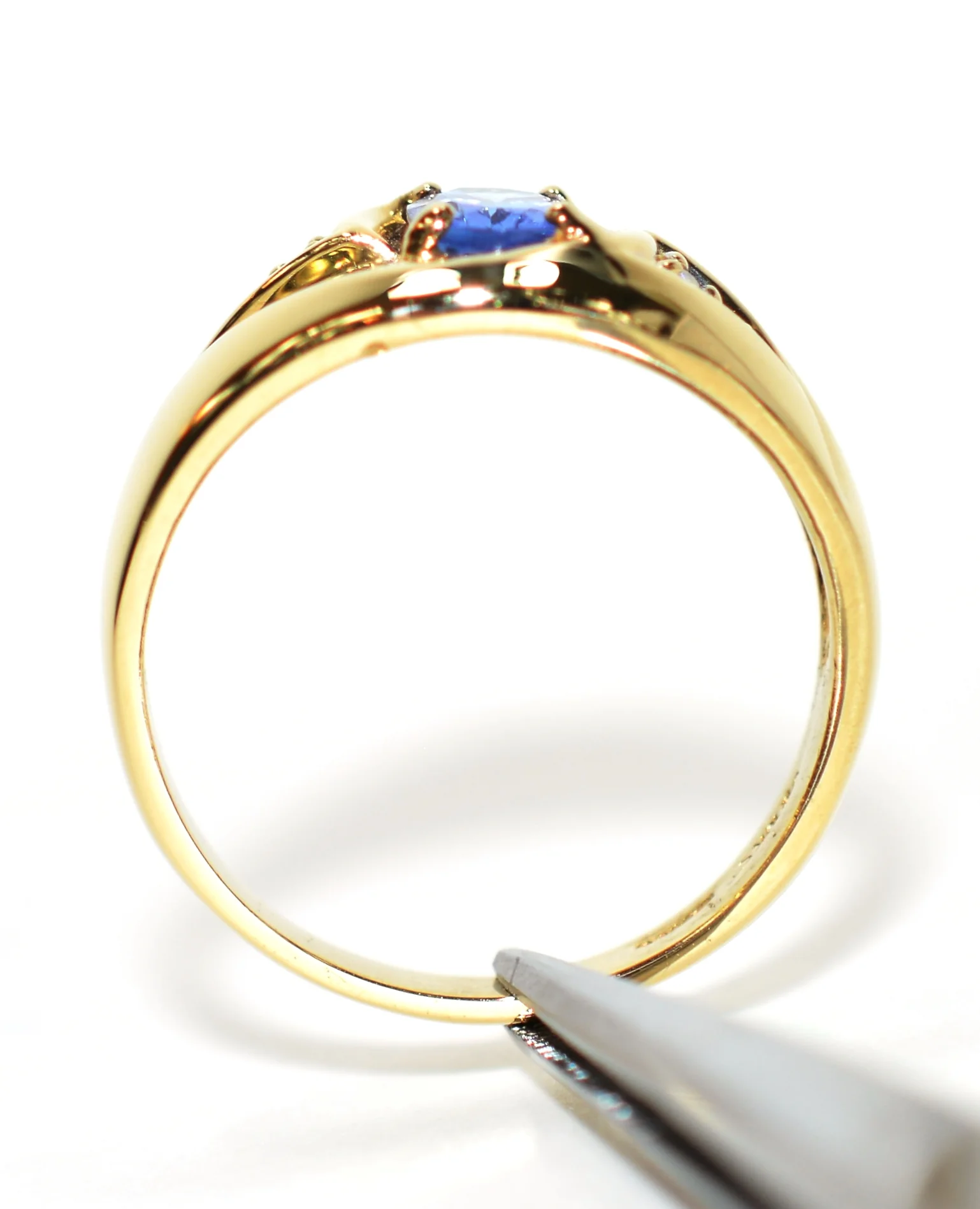 Natural Tanzanite & Diamond Ring 10K Solid Gold .89tcw Men's Ring Gentlemen's Ring Gents Ring Vintage Ring Cocktail Ring Statement Ring - Image 3