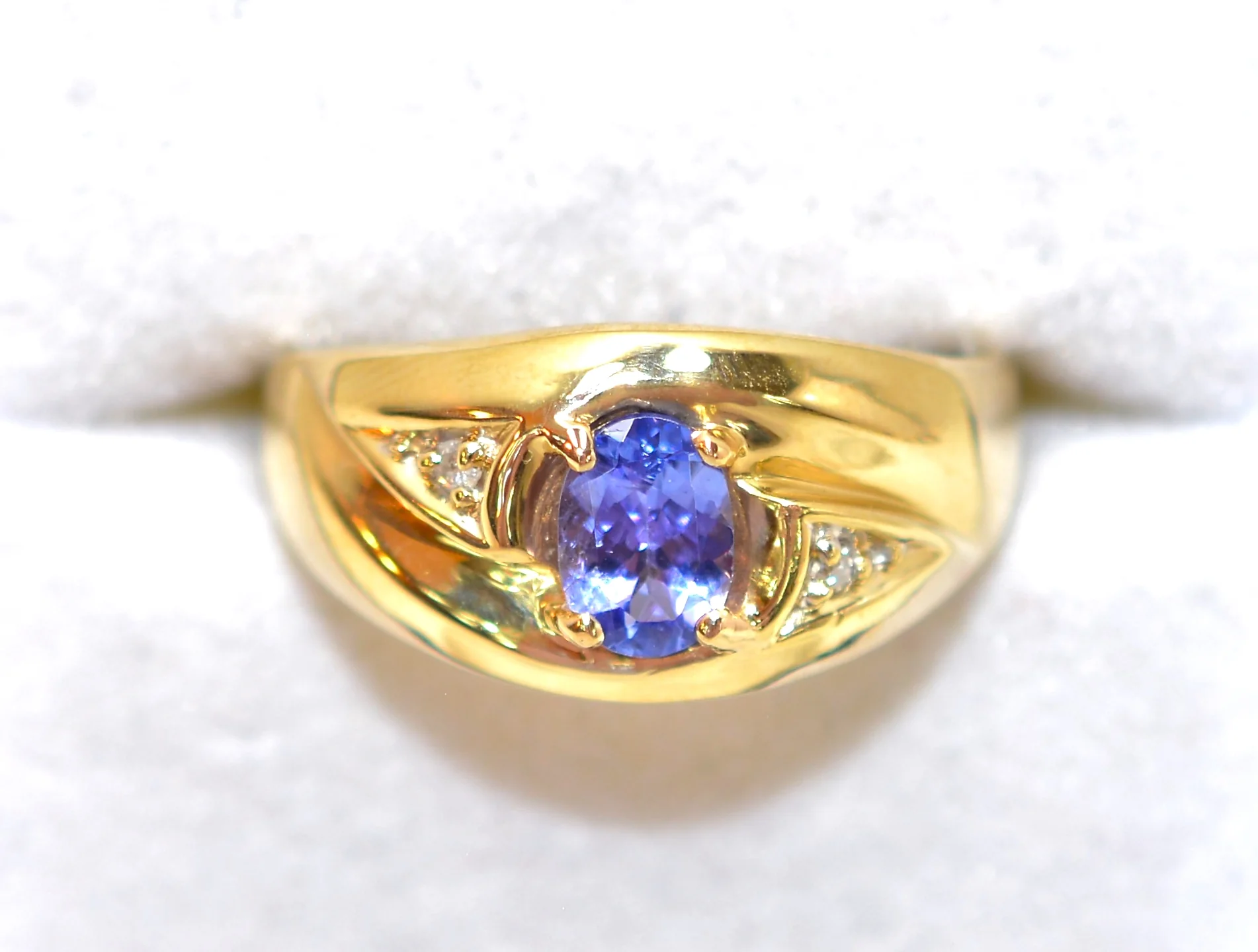 Natural Tanzanite & Diamond Ring 10K Solid Gold .89tcw Men's Ring Gentlemen's Ring Gents Ring Vintage Ring Cocktail Ring Statement Ring - Image 5