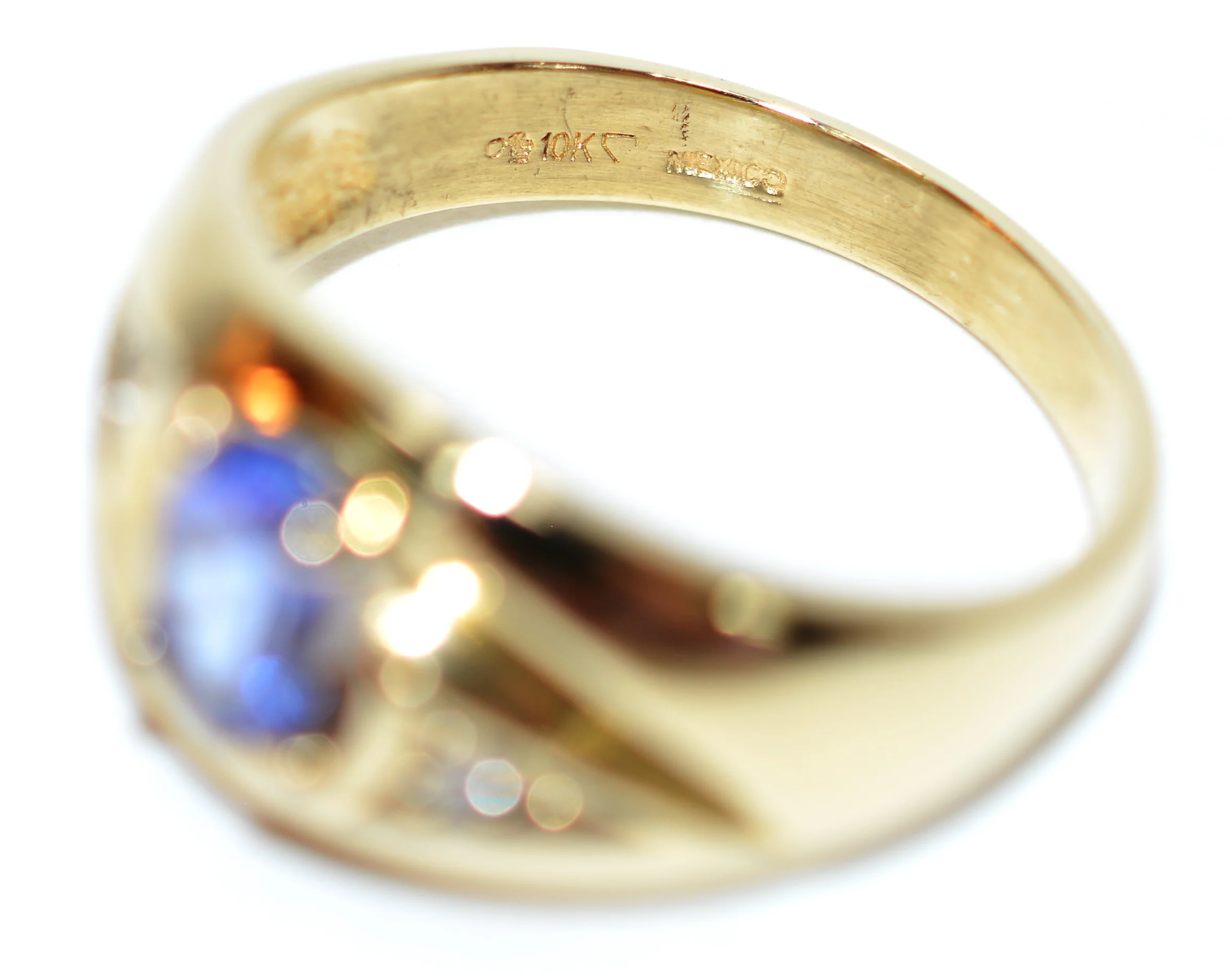 Natural Tanzanite & Diamond Ring 10K Solid Gold .89tcw Men's Ring Gentlemen's Ring Gents Ring Vintage Ring Cocktail Ring Statement Ring - Image 6