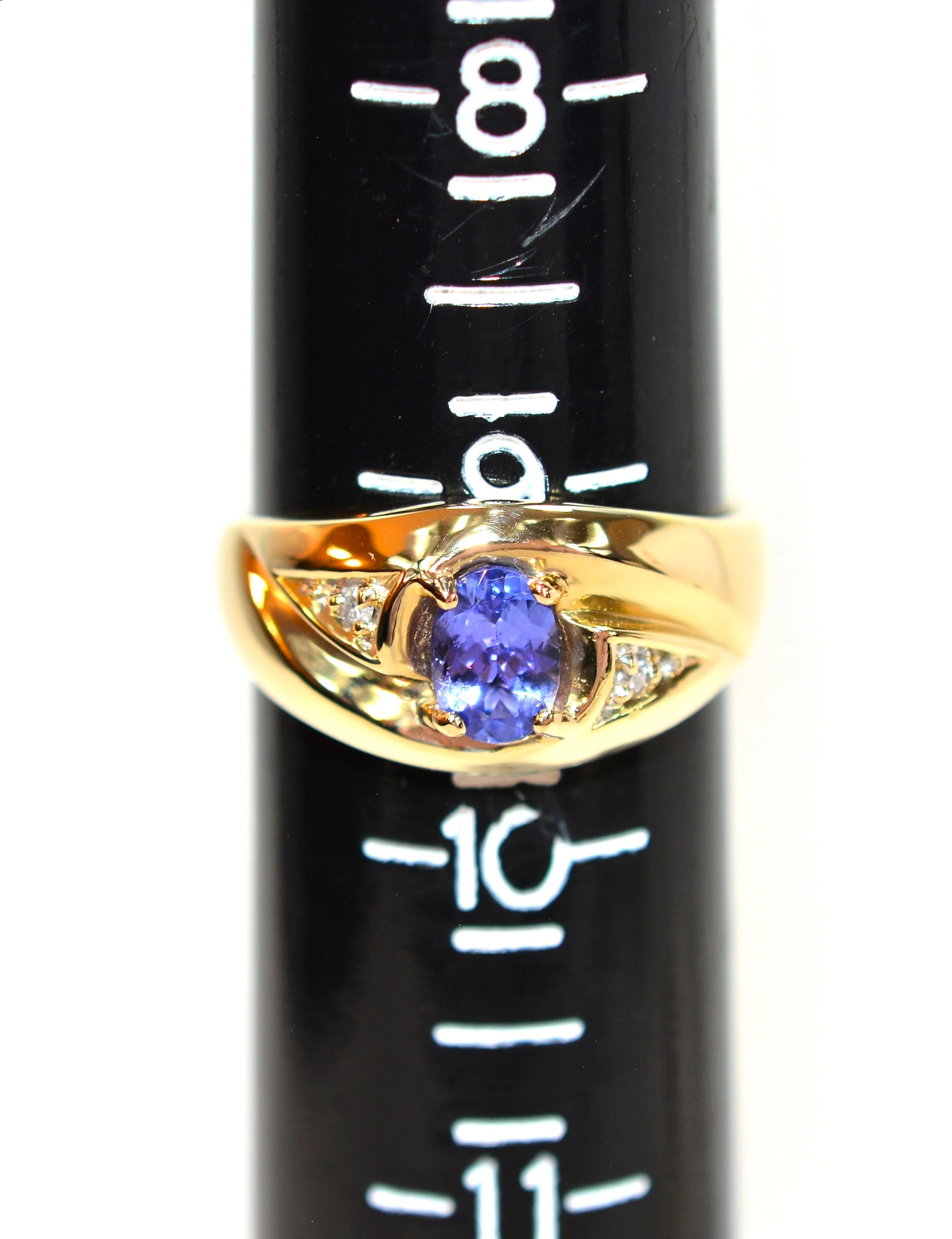 Natural Tanzanite & Diamond Ring 10K Solid Gold .89tcw Men's Ring Gentlemen's Ring Gents Ring Vintage Ring Cocktail Ring Statement Ring - Image 9
