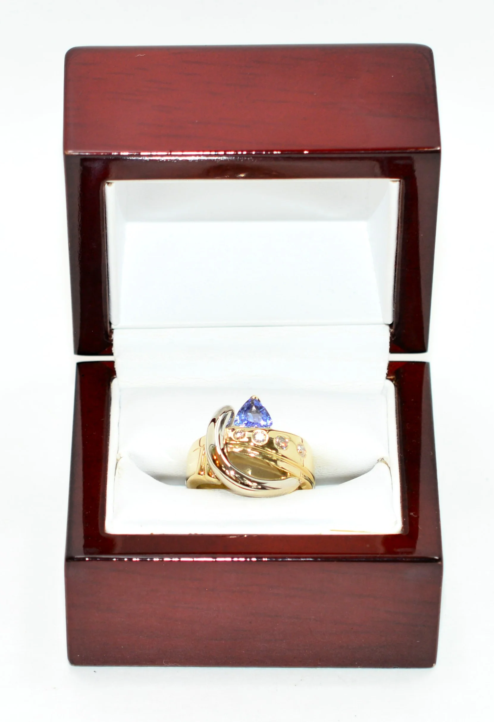 Natural Tanzanite & Diamond Ring 14K Solid Gold .76tcw Cocktail Ring Tanzanite Ring Statement Cocktail Birthstone Ring Estate Jewellery Gem - Image 12